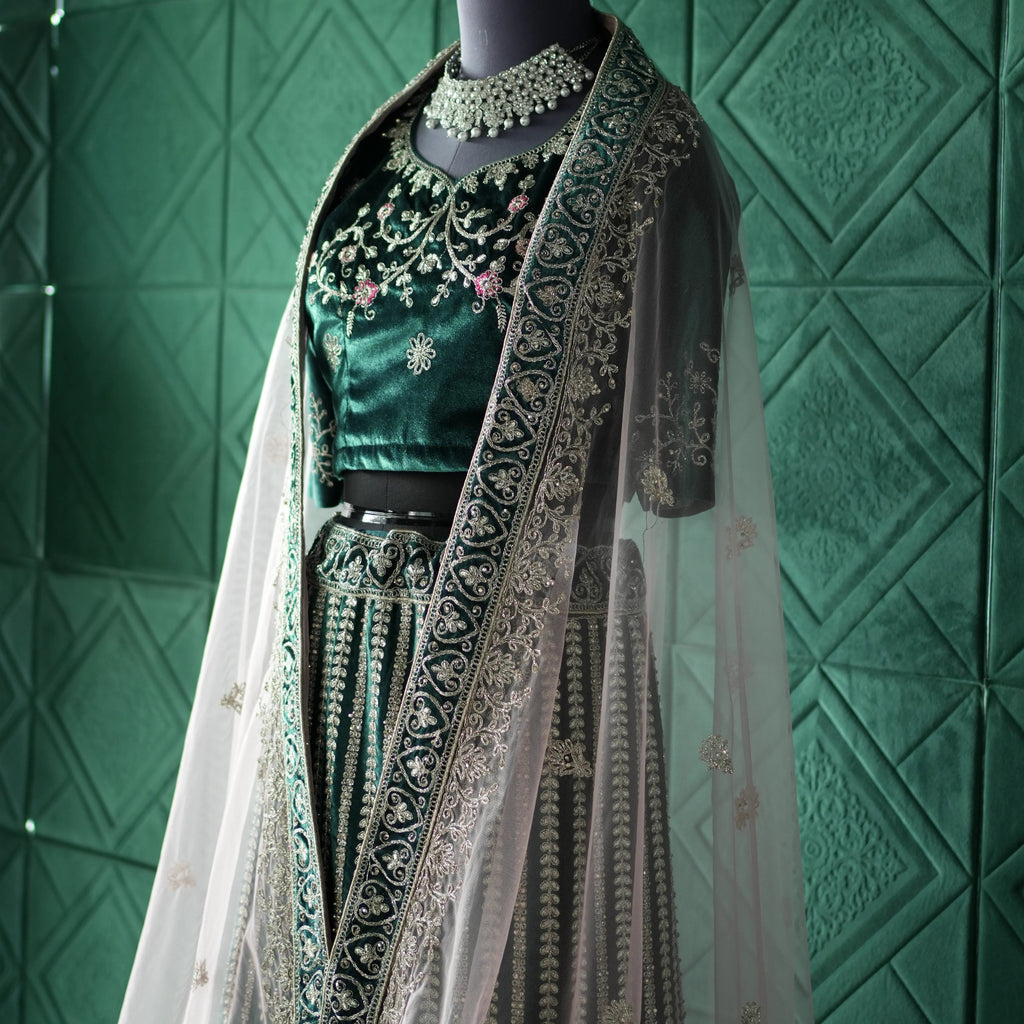 Emerald Green Bridal Lehenga