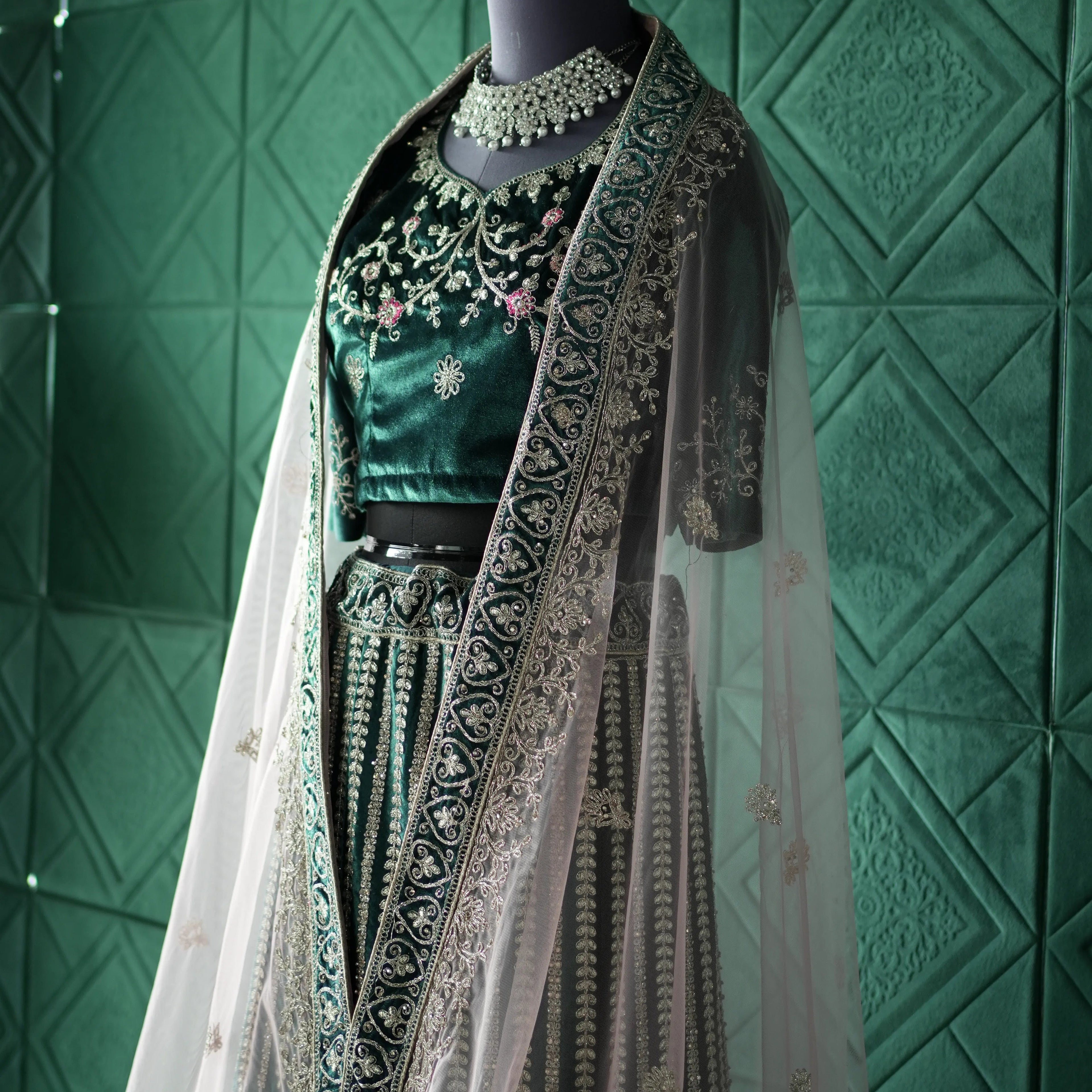 Emerald Green Bridal Lehenga