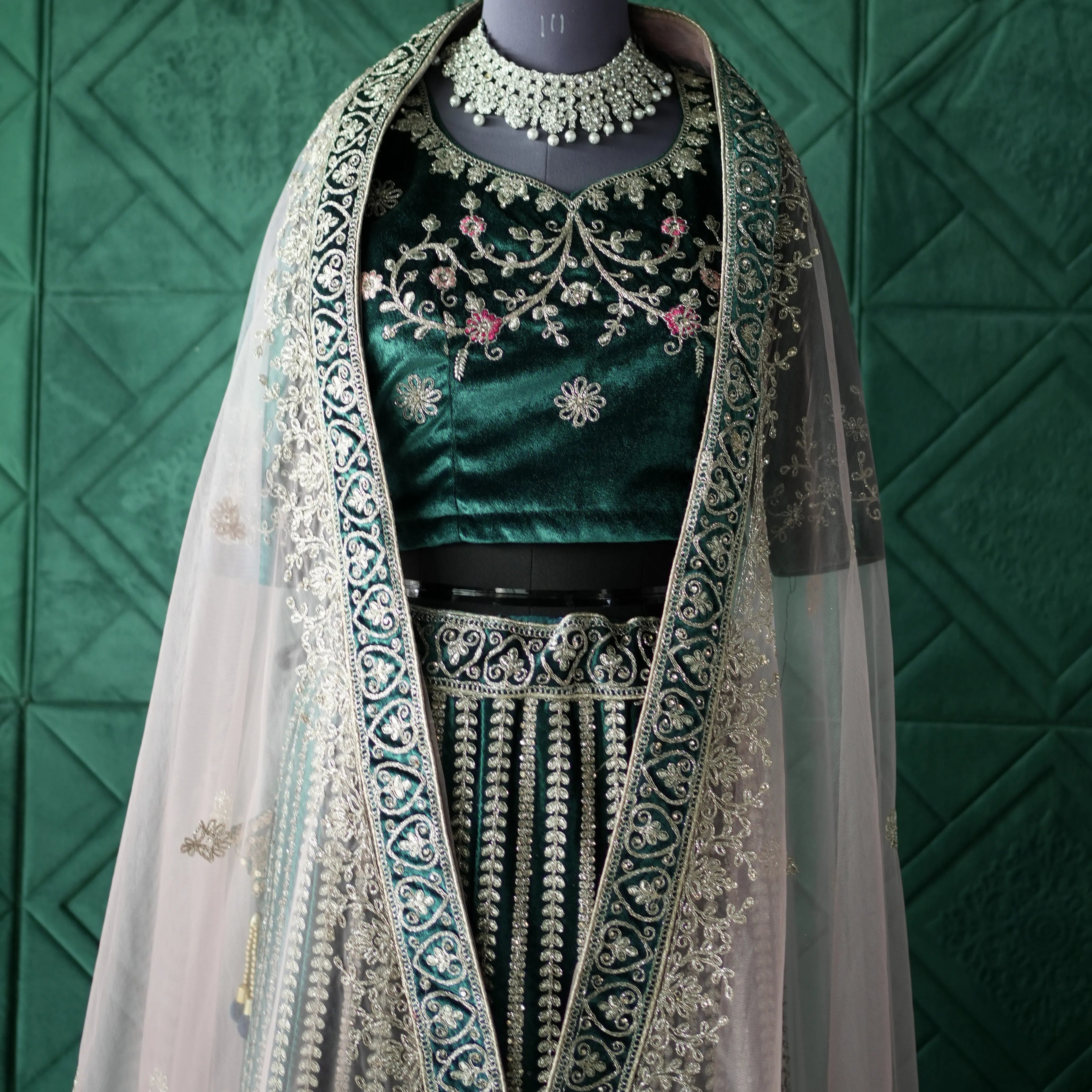 Emerald Green Bridal Lehenga