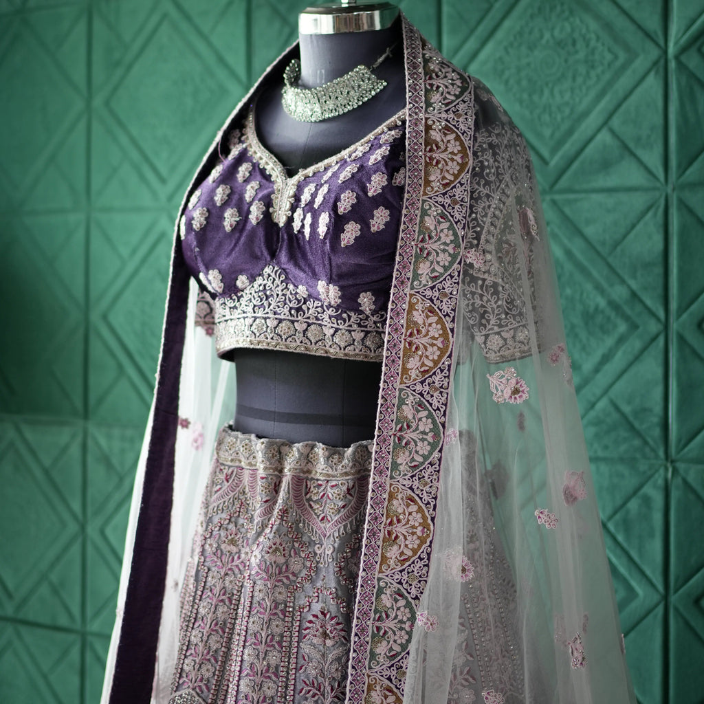 Purple Bridal Lehenga