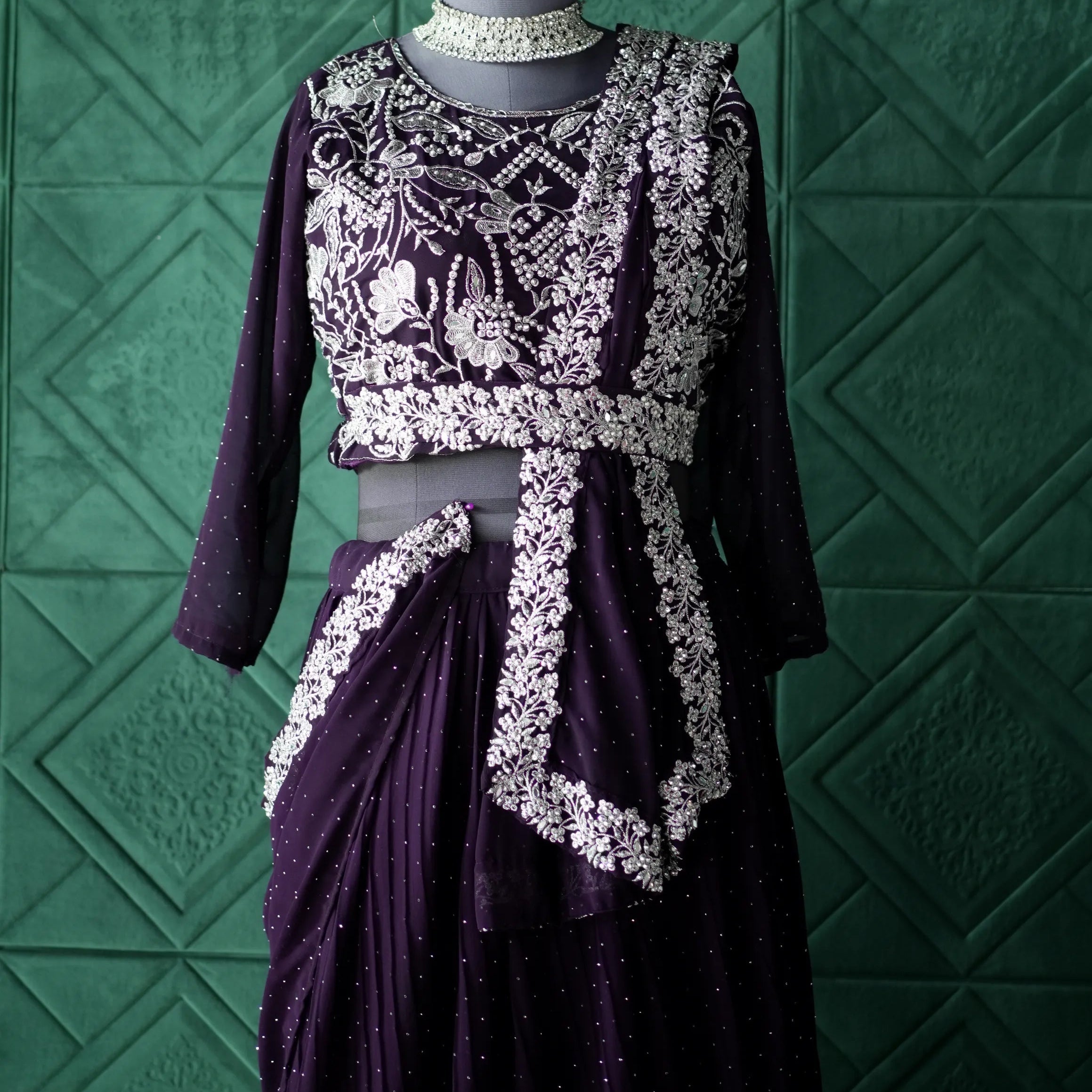 Black Gold Floral Wedding Dress