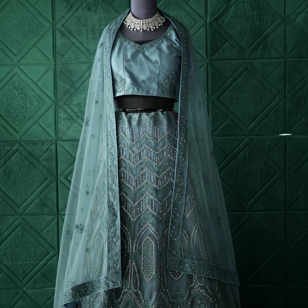 Ice Blue Bridal Lehenga