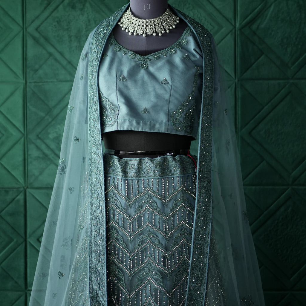 Ice Blue Bridal Lehenga