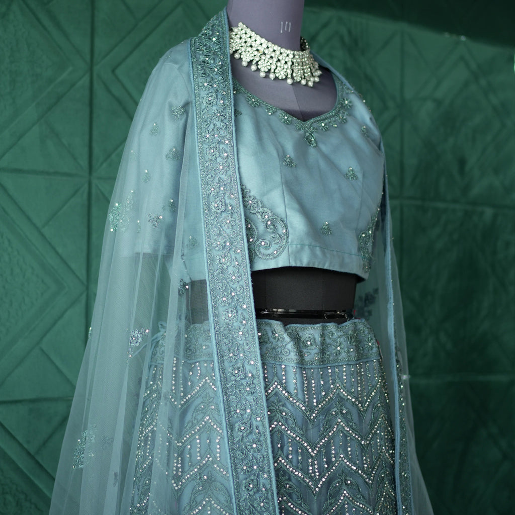 Ice Blue Bridal Lehenga