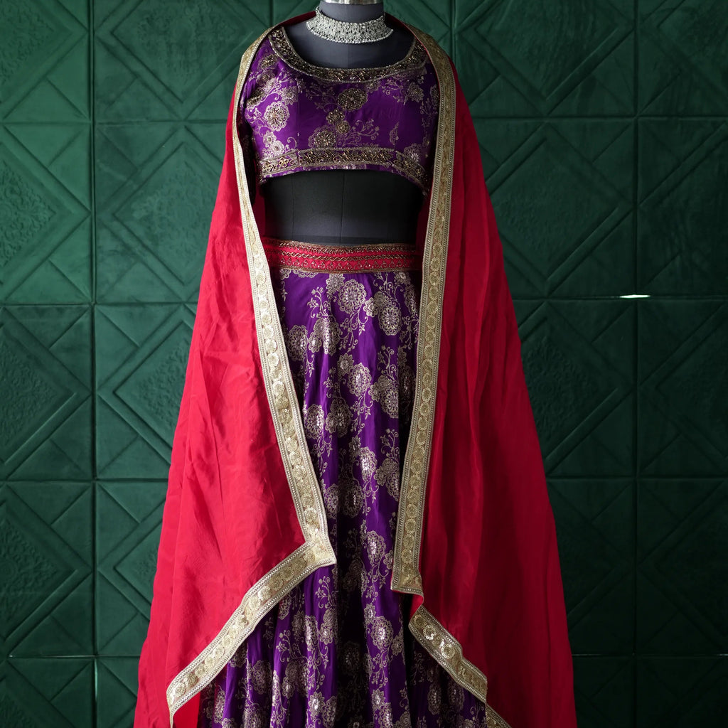 Violet Banarasi Traditional Wear