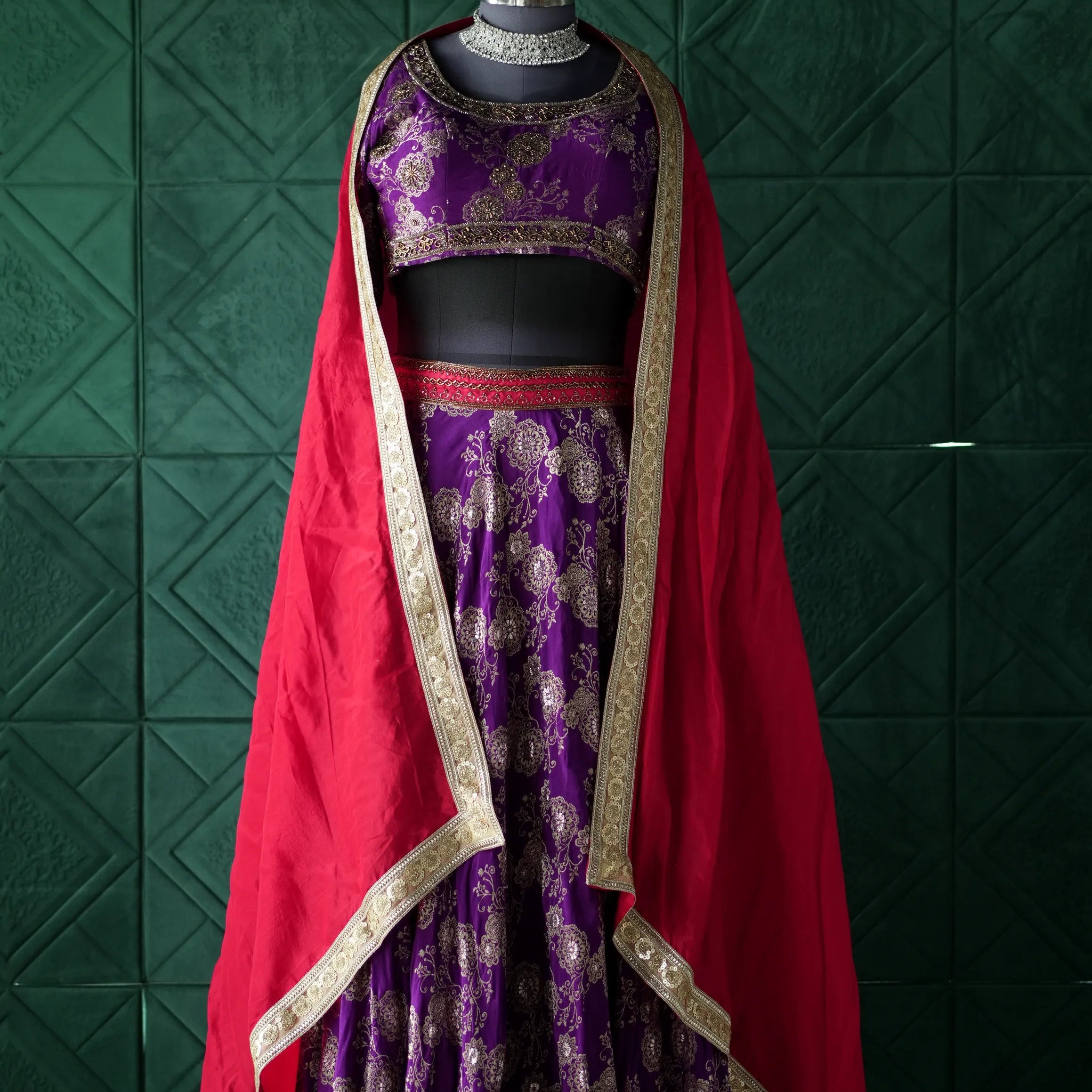 Violet Banarasi Traditional Wear