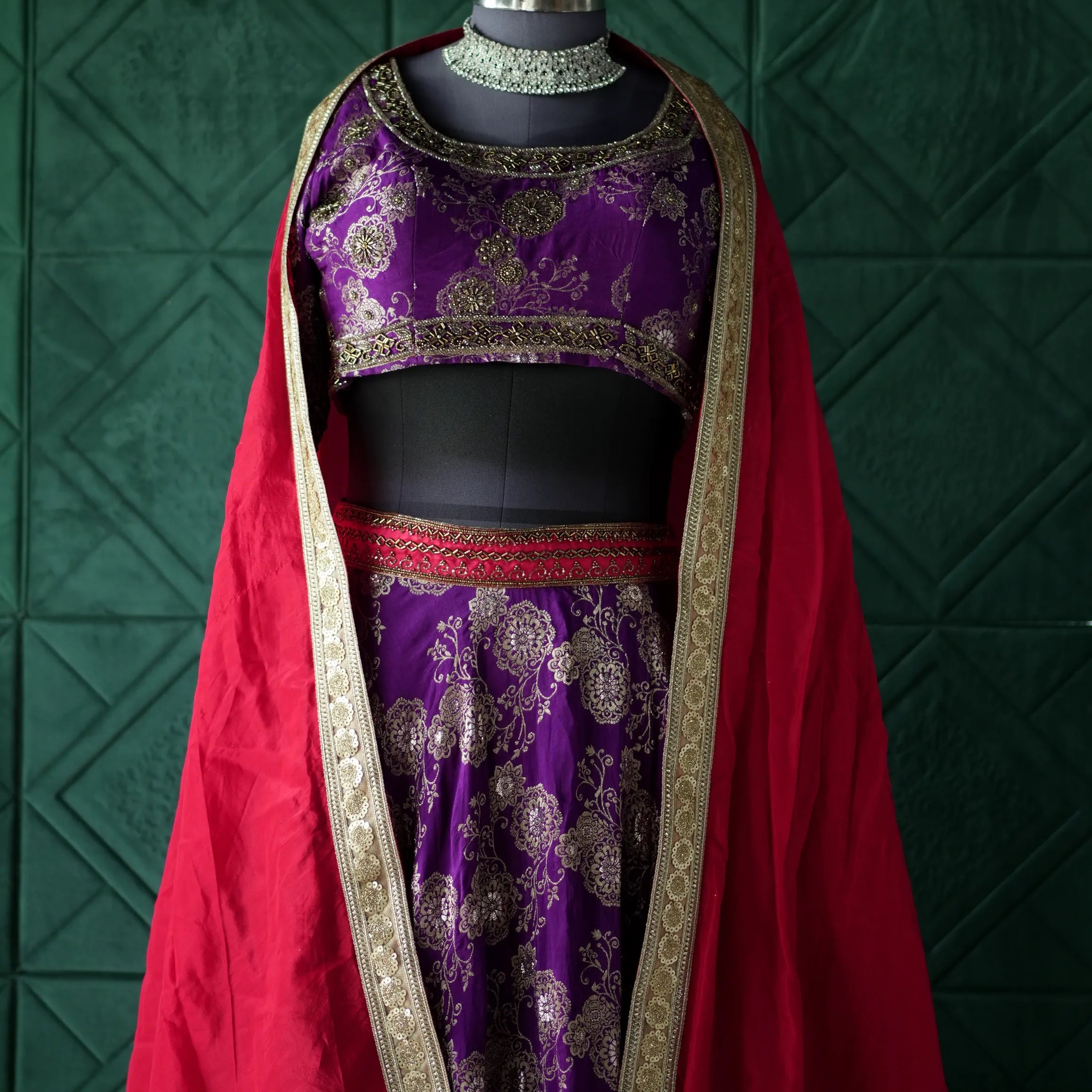 Violet Banarasi Traditional Wear