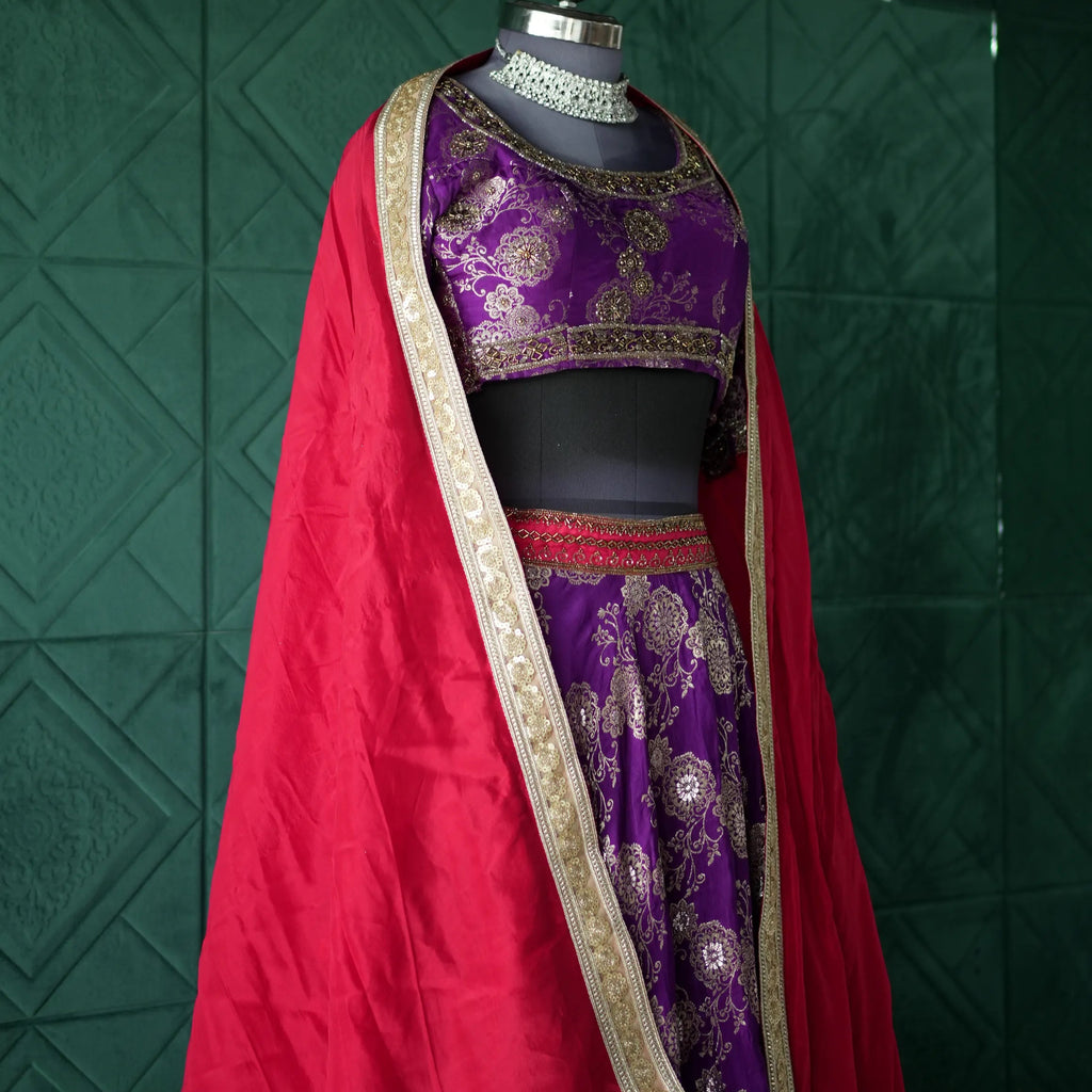 Violet Banarasi Traditional Wear