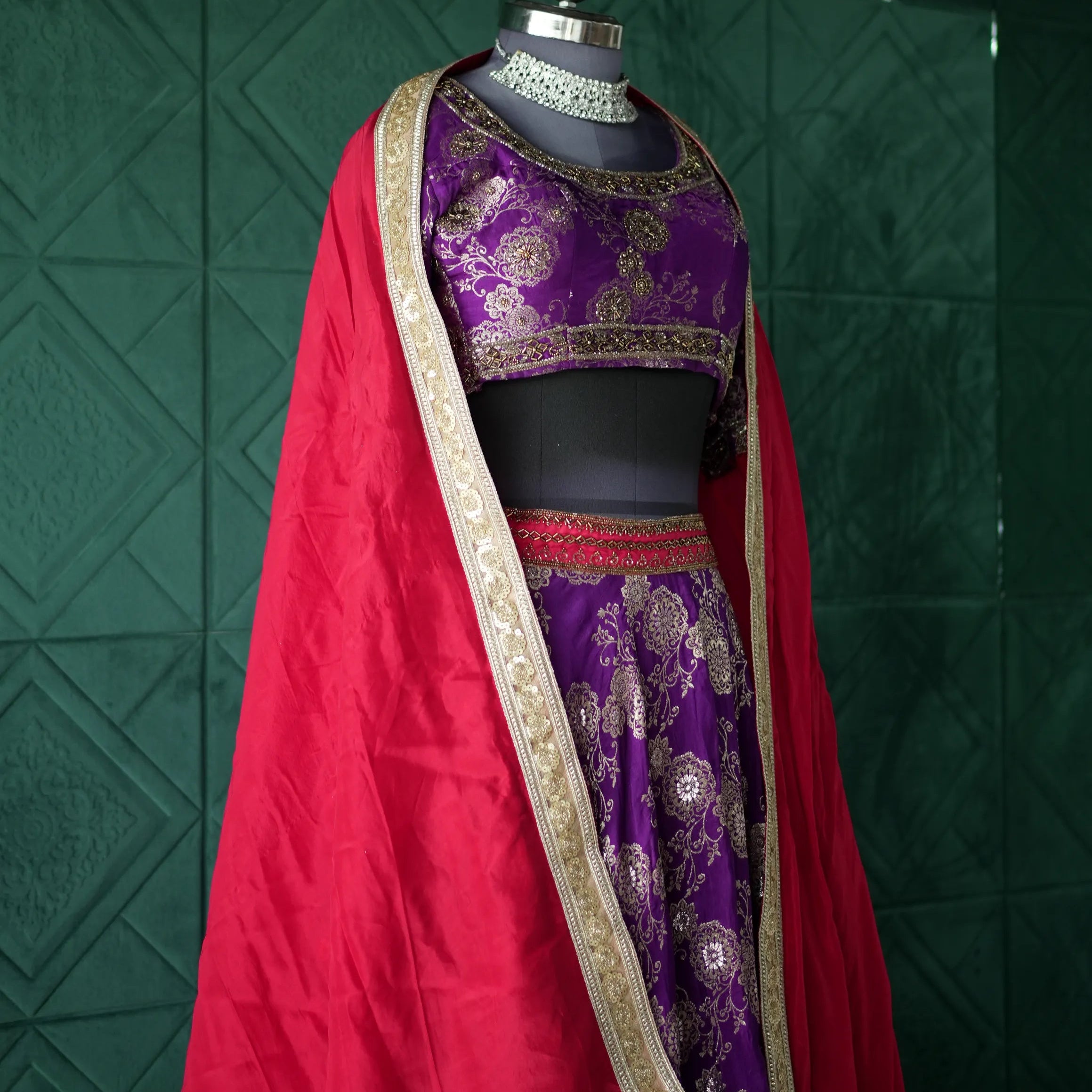 Violet Banarasi Traditional Wear