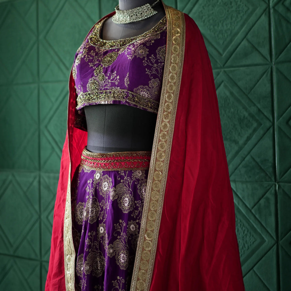 Violet Banarasi Traditional Wear