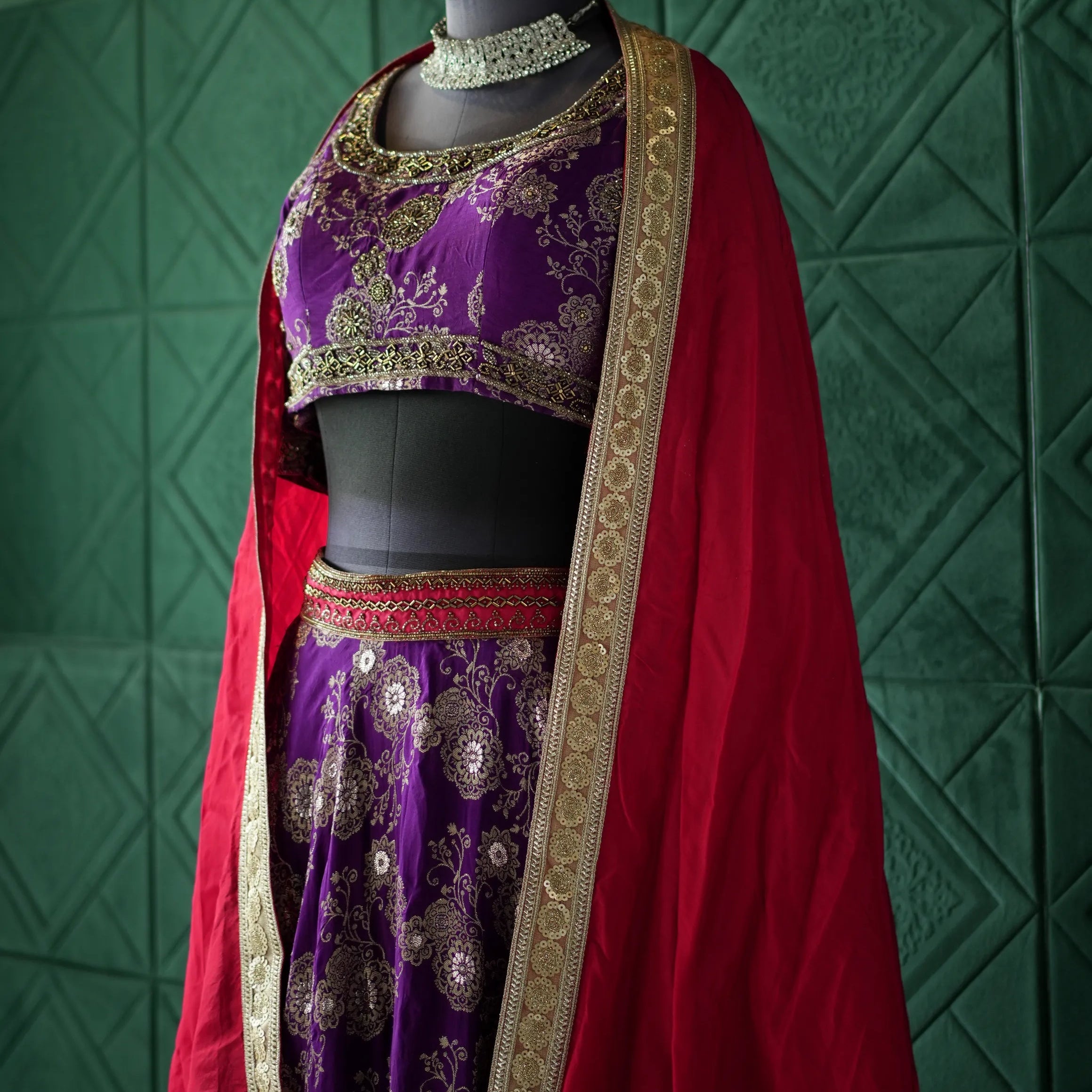 Violet Banarasi Traditional Wear