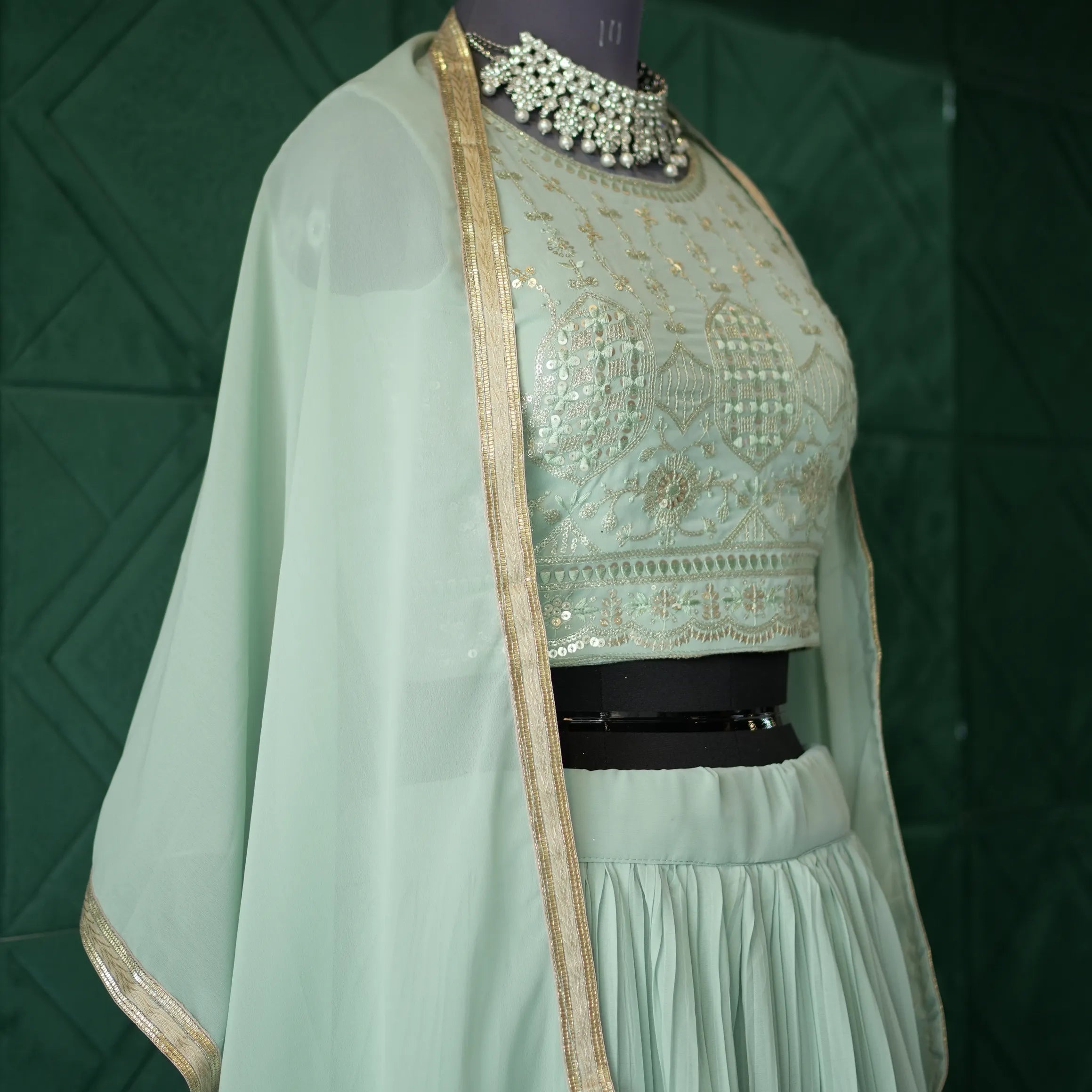 Mint Green Crop Top set