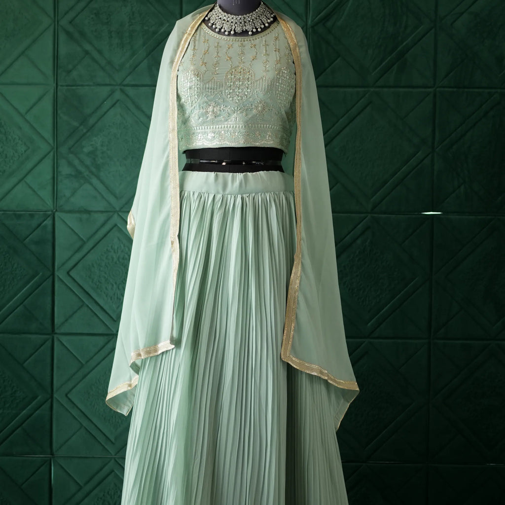 Mint Green Crop Top set