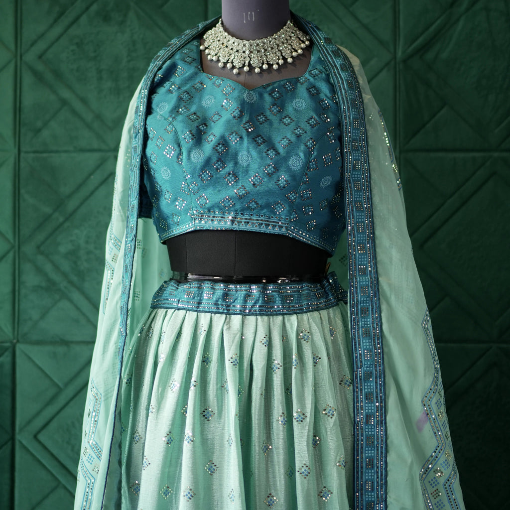Teal Blue Bridal Lehenga