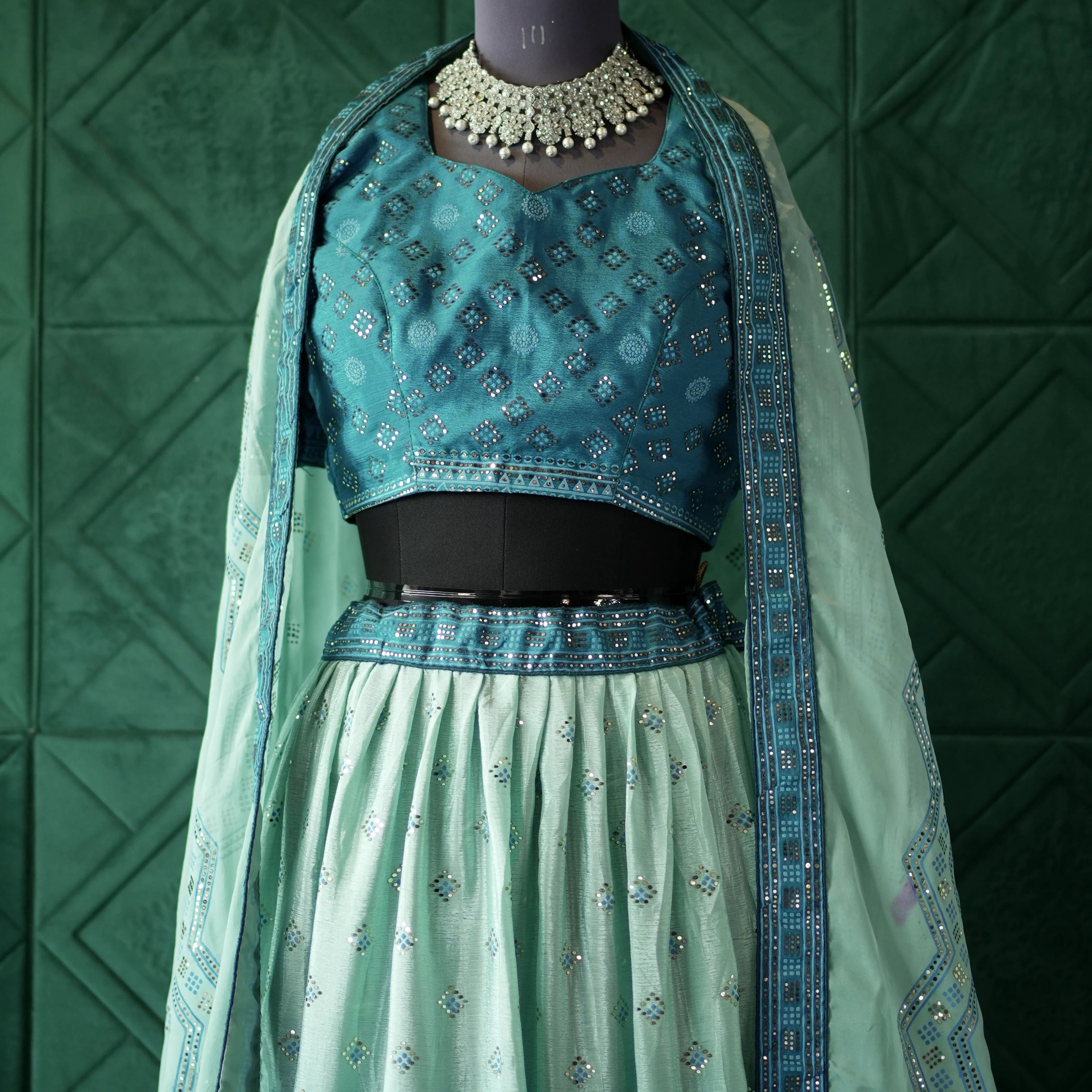 Teal Blue Bridal Lehenga