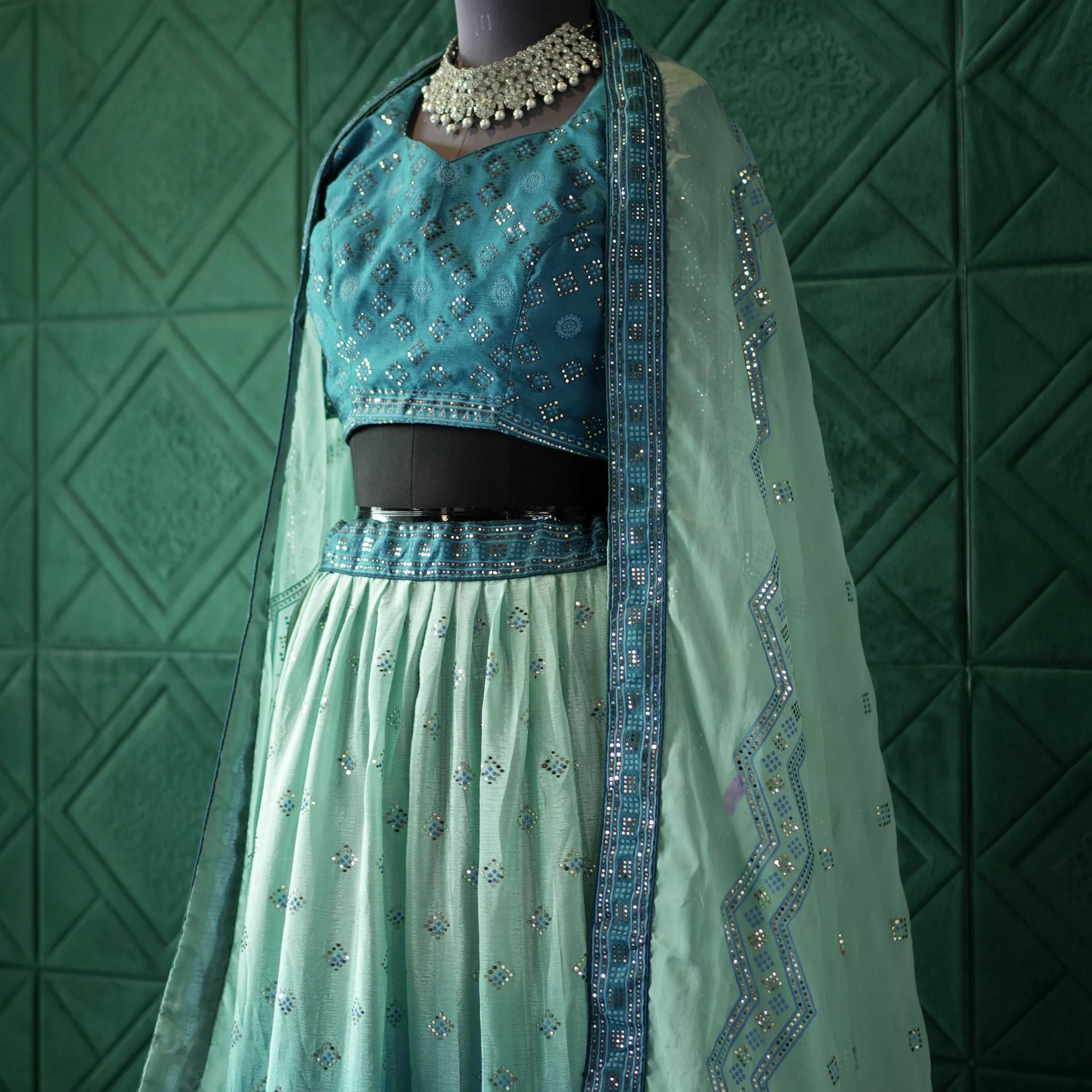 Teal Blue Bridal Lehenga