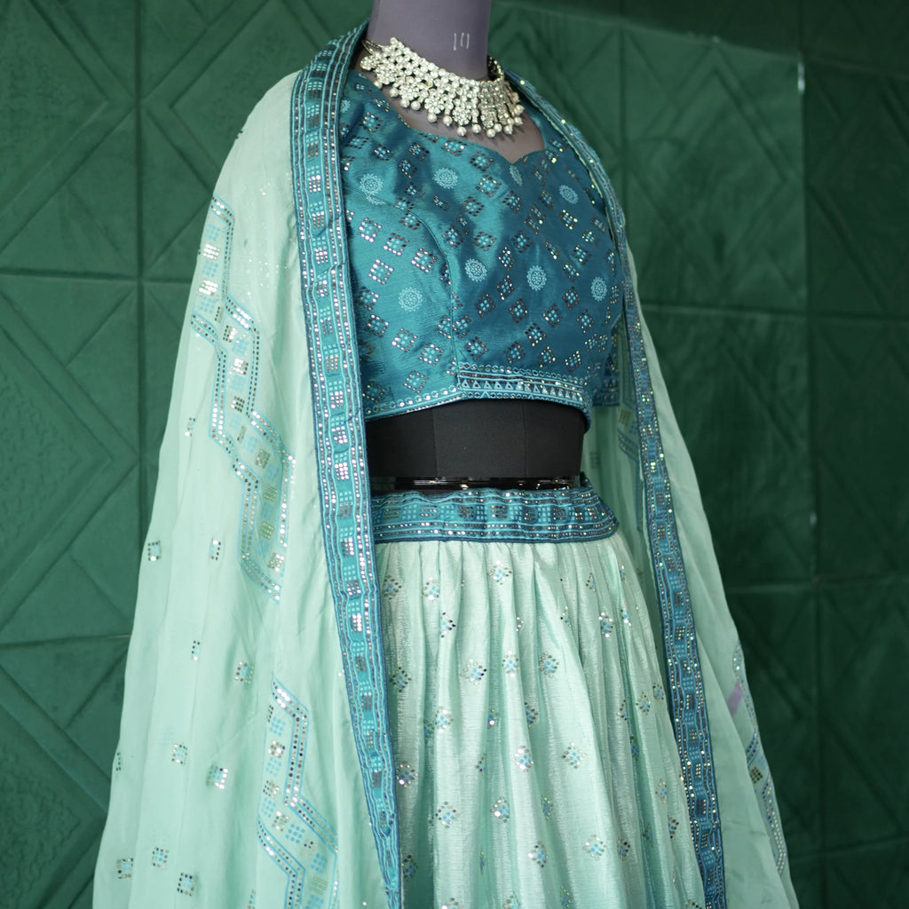 Teal Blue Bridal Lehenga
