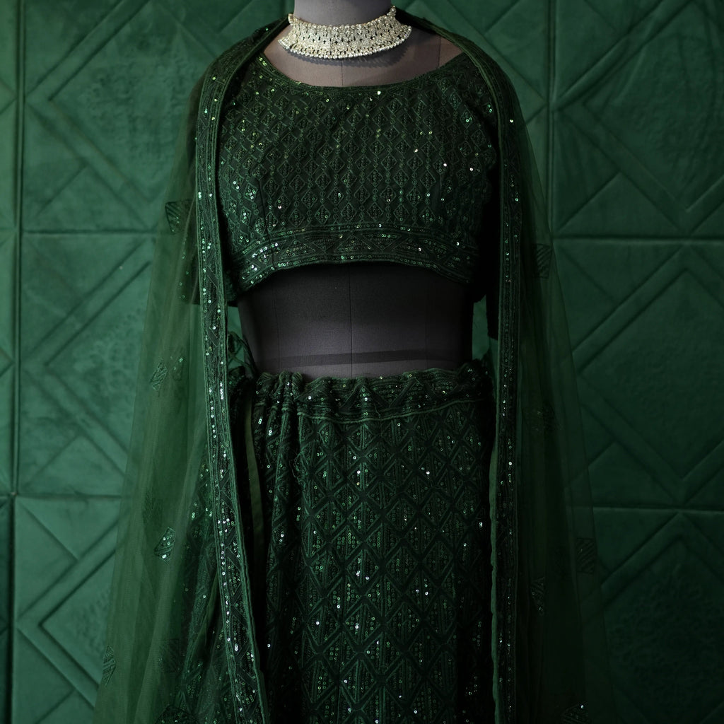 Emerald Green Bridal Lehenga