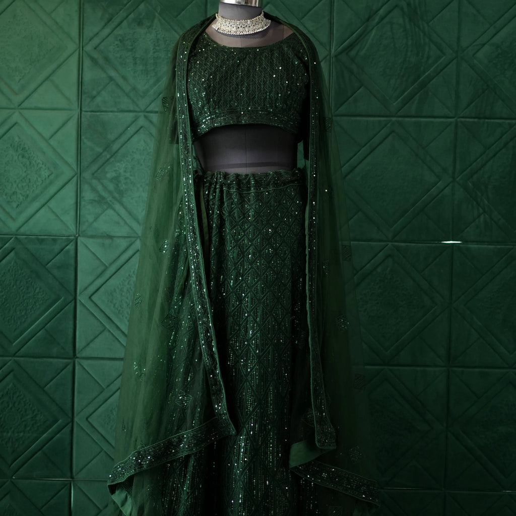 Emerald Green Bridal Lehenga
