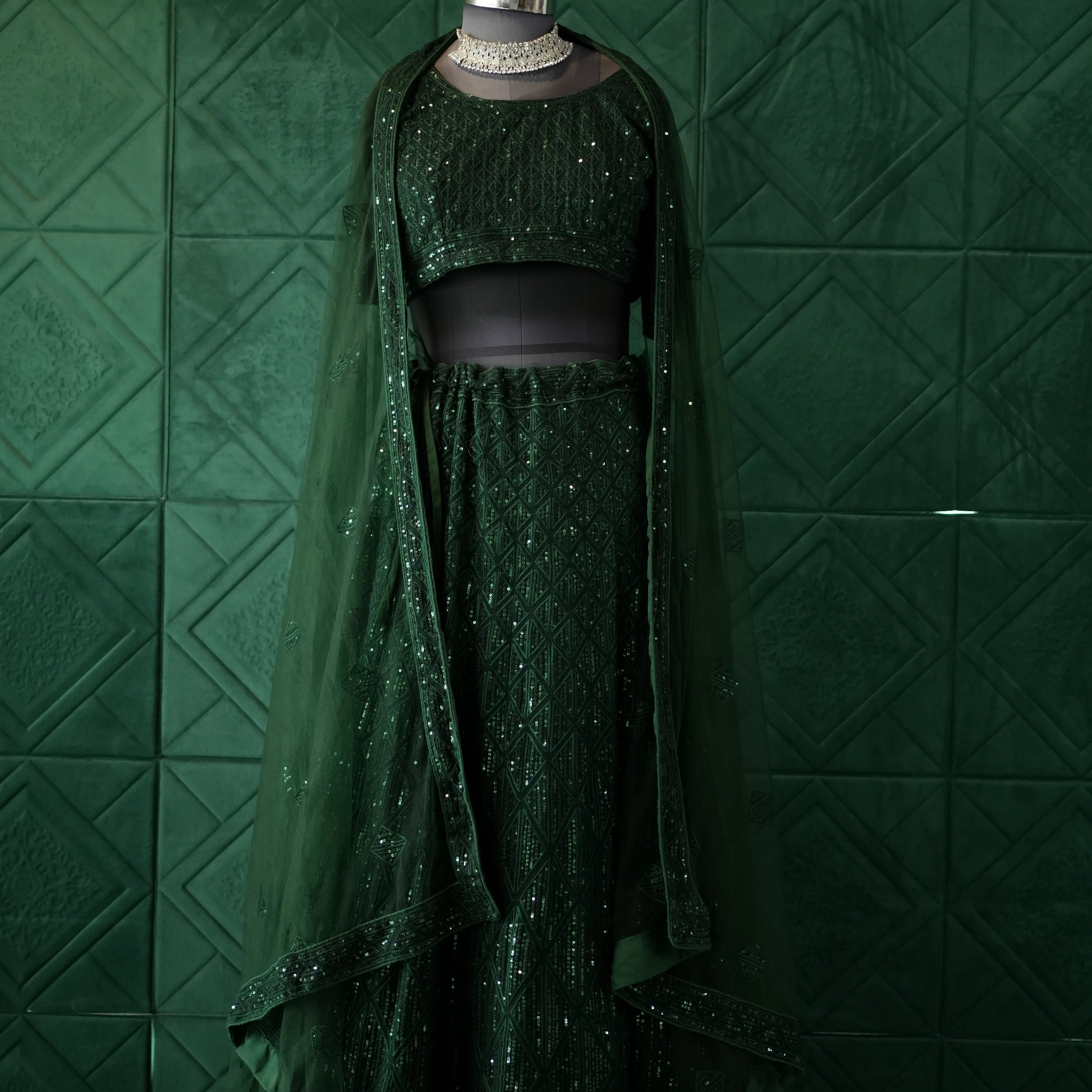 Emerald Green Bridal Lehenga