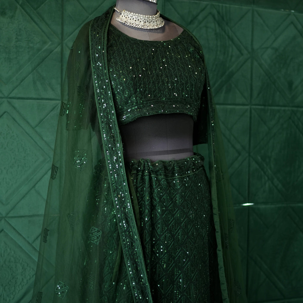 Emerald Green Bridal Lehenga