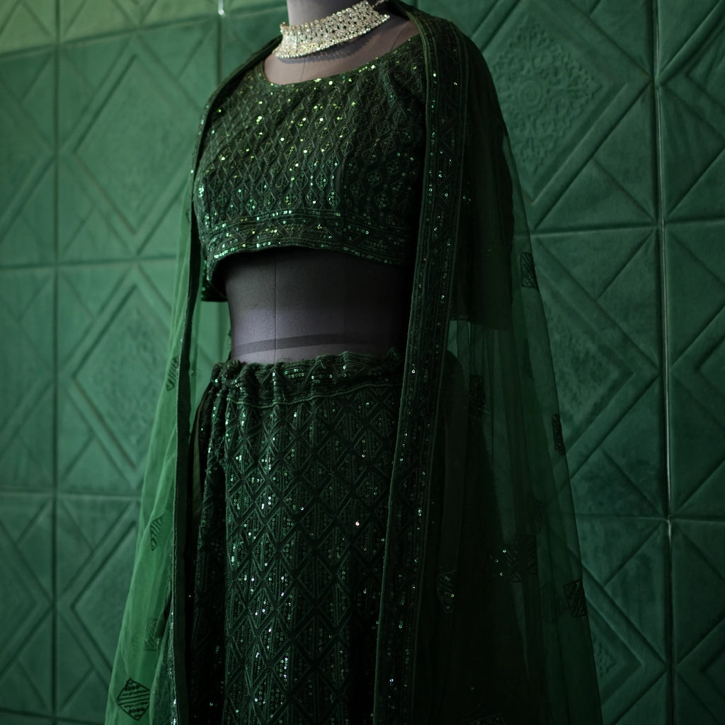 Emerald Green Bridal Lehenga
