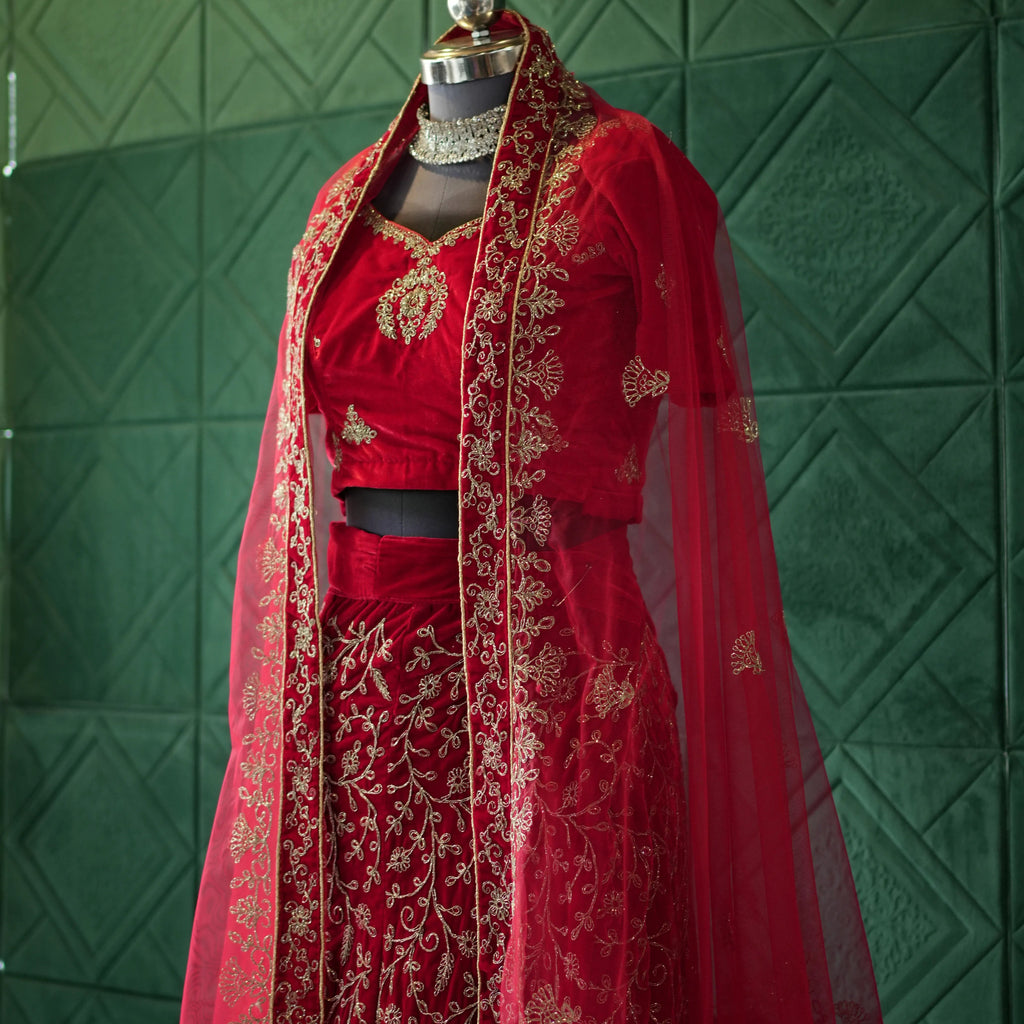 Red Bridal Lehenga