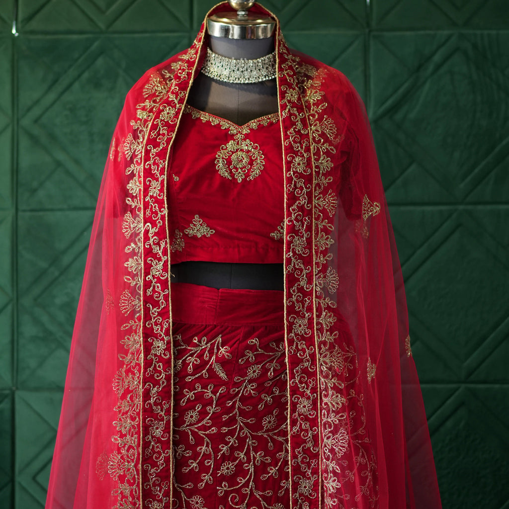 Red Bridal Lehenga