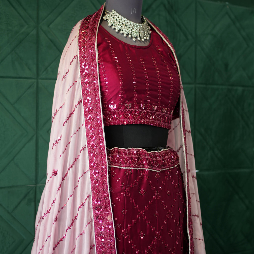 Maroon Majesty Lehenga