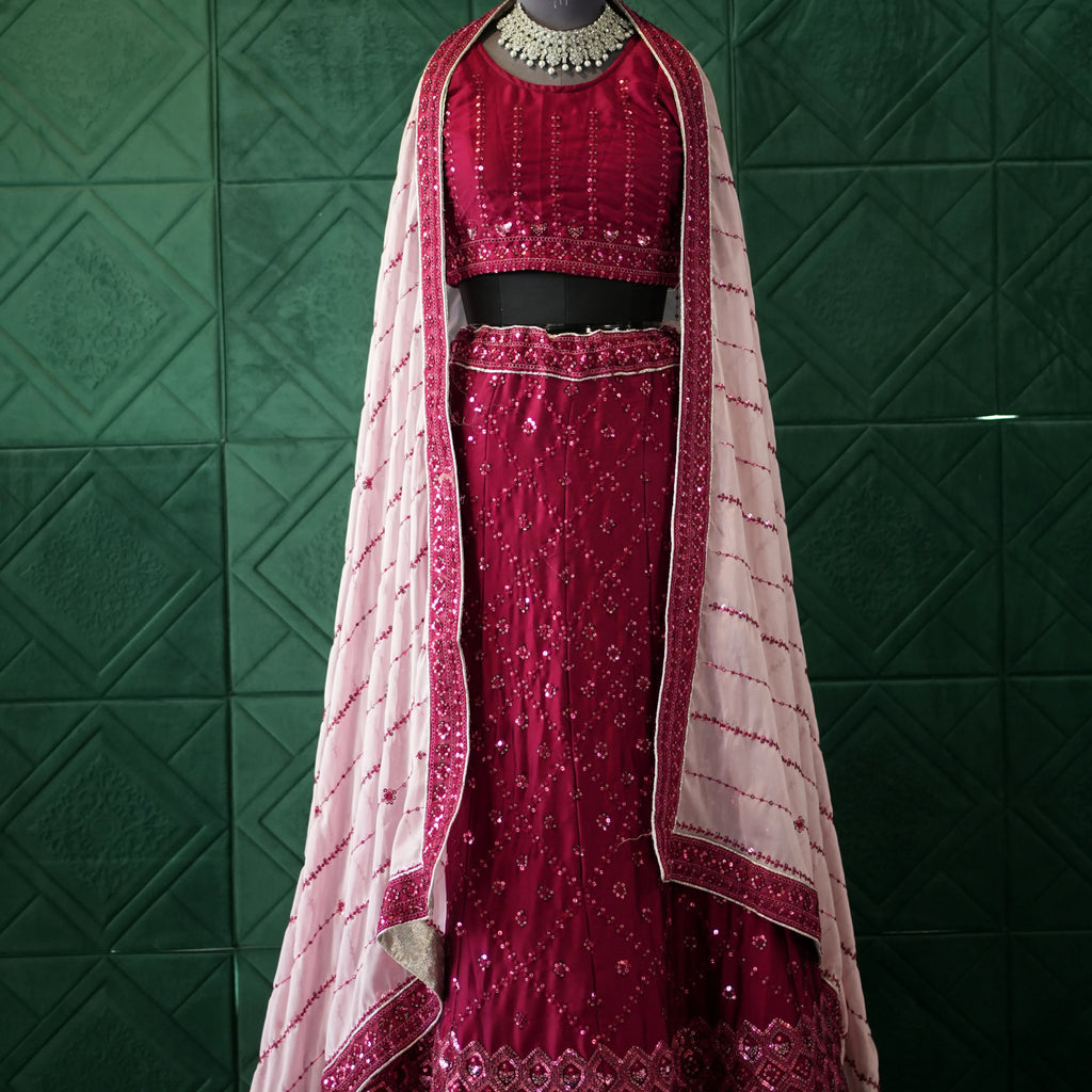 Maroon Majesty Lehenga