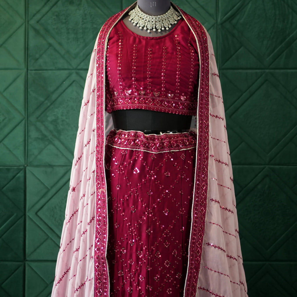 Maroon Majesty Lehenga
