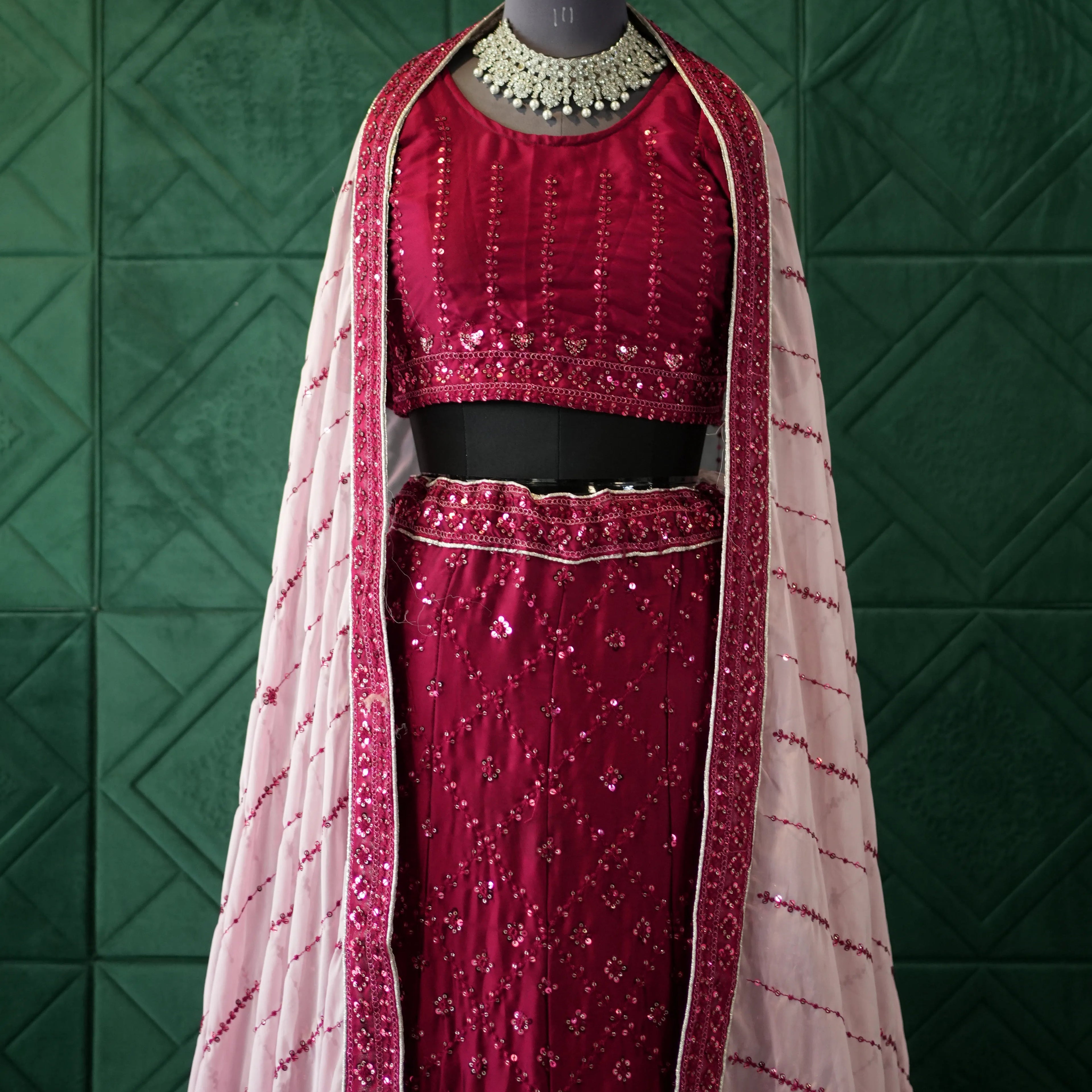 Maroon Majesty Lehenga