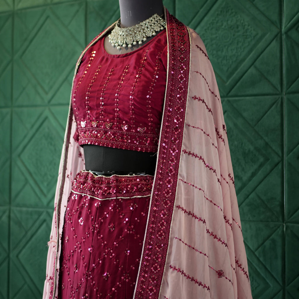 Maroon Majesty Lehenga