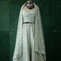 Mint Frost Silver Work Lehenga
