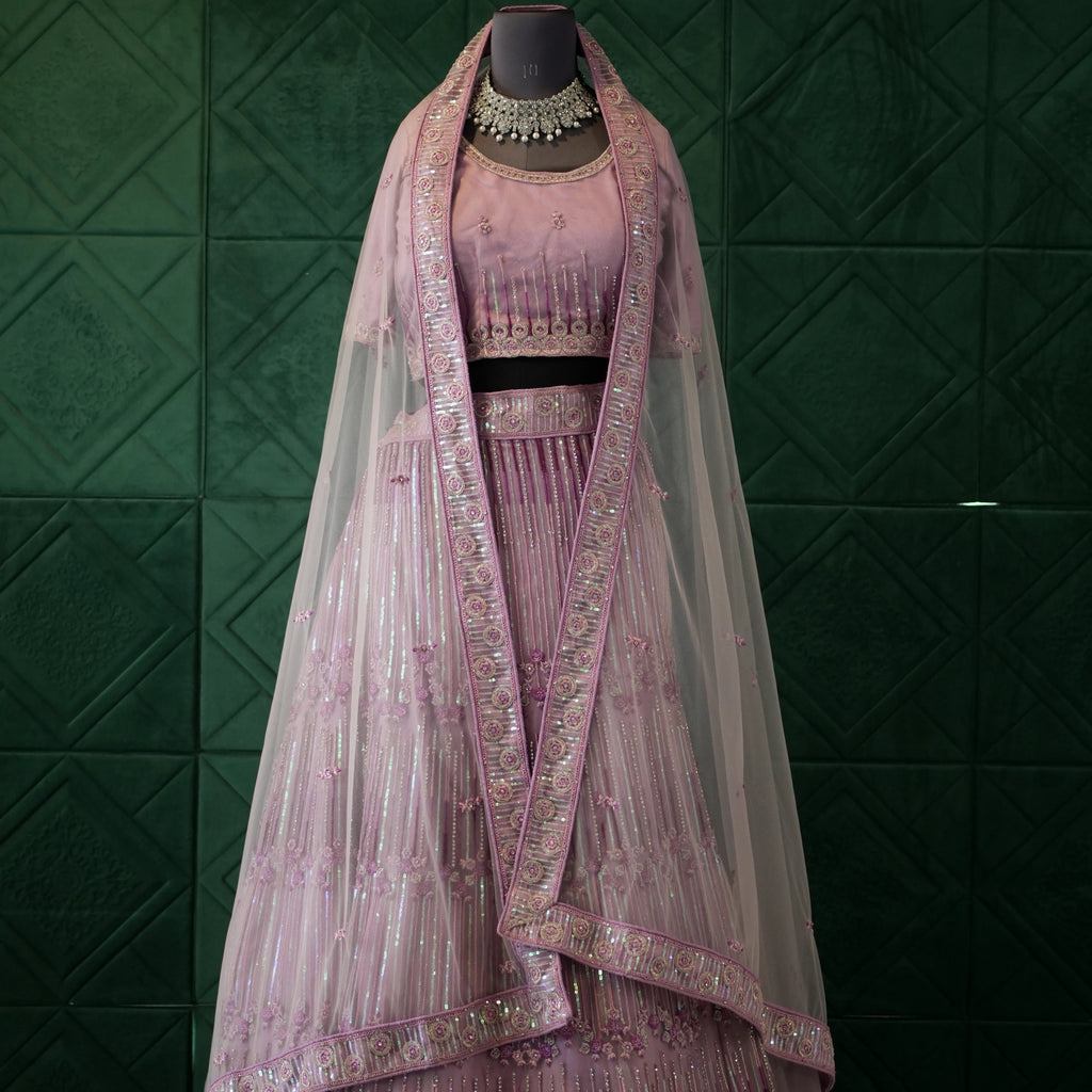 Pastel Lavender Bridal Lehenga