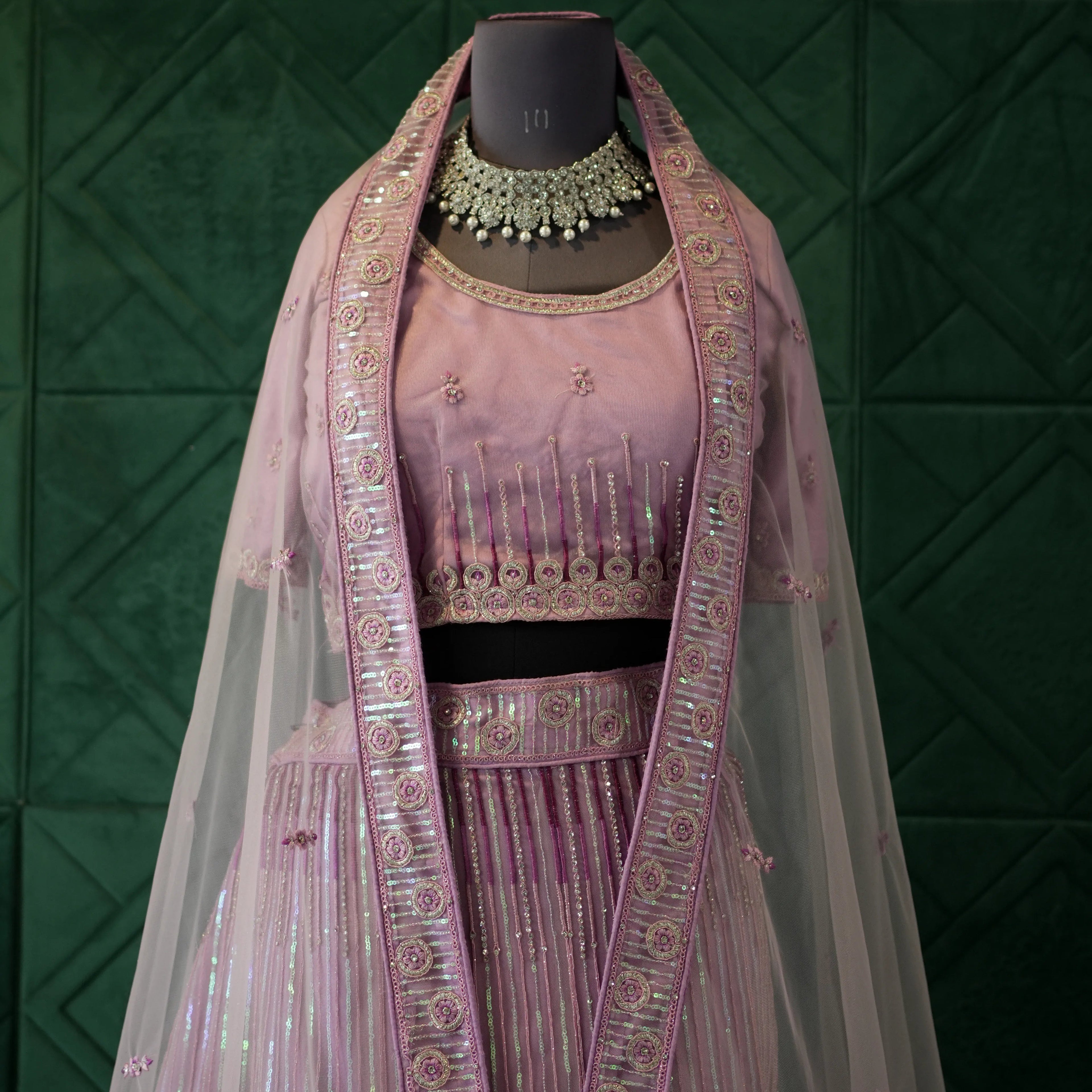 Pastel Lavender Bridal Lehenga