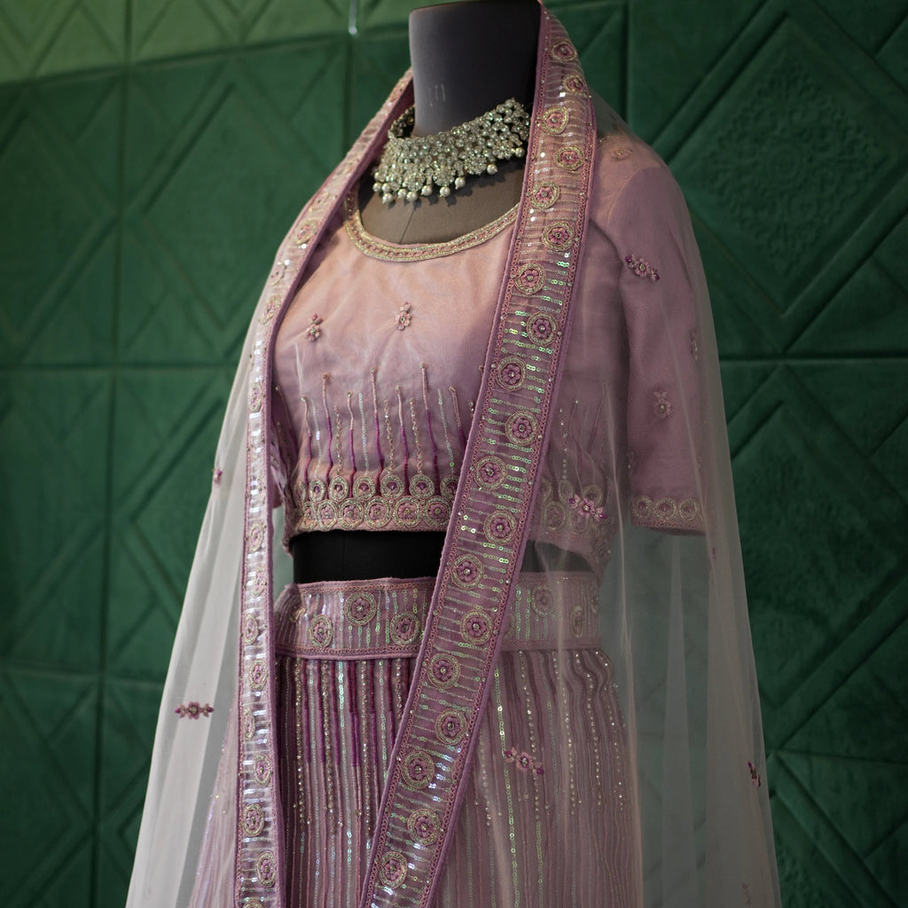 Pastel Lavender Bridal Lehenga