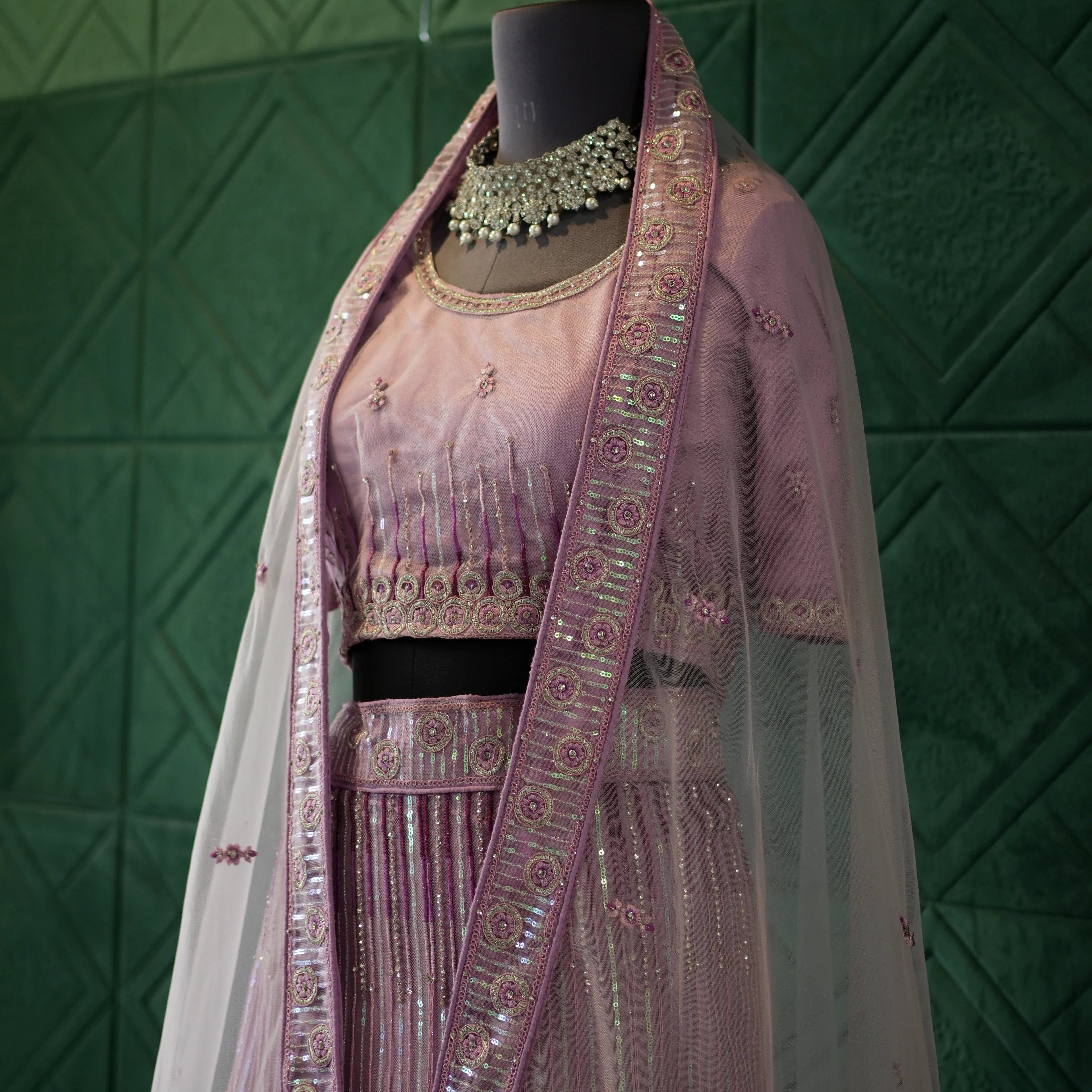 Pastel Lavender Bridal Lehenga