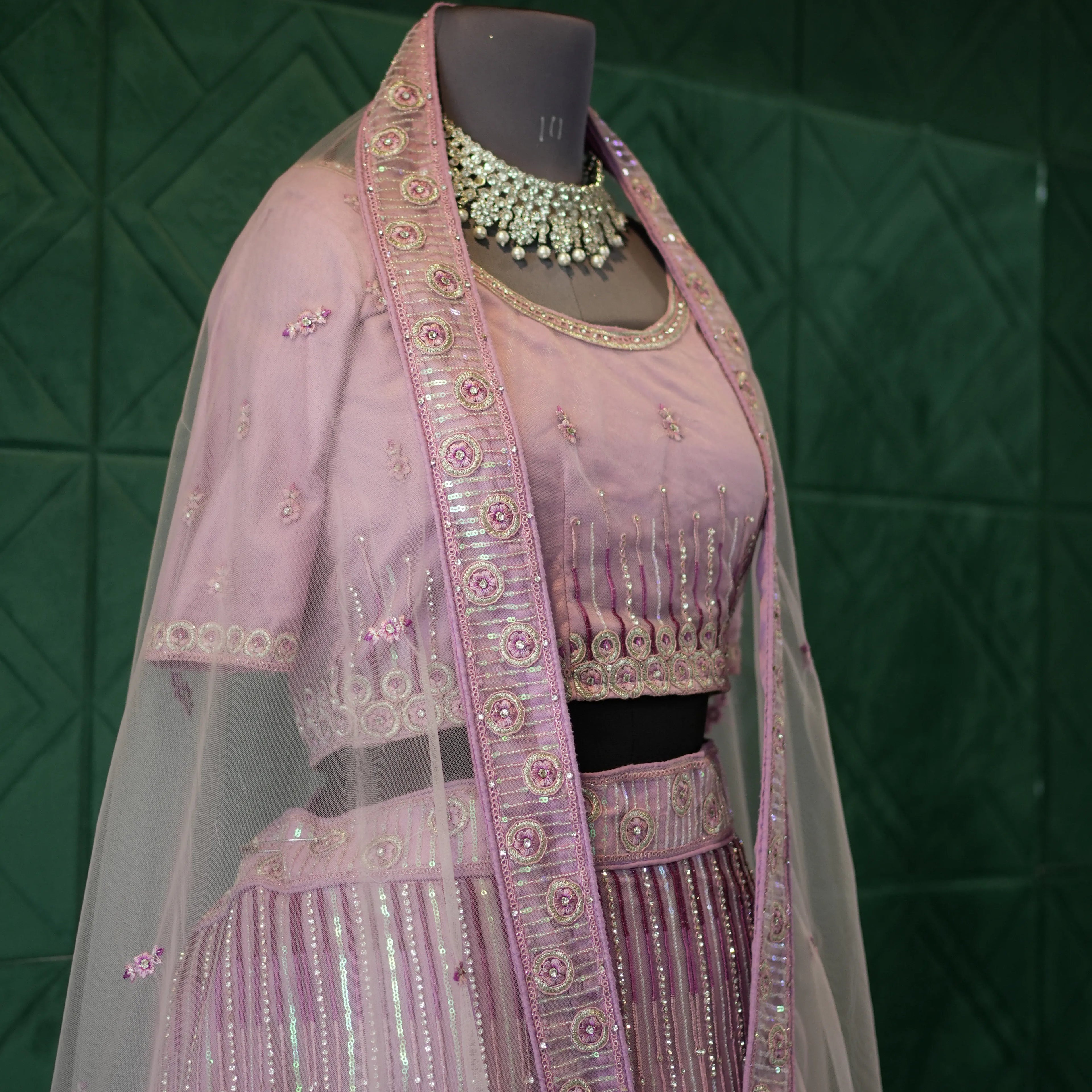 Pastel Lavender Bridal Lehenga