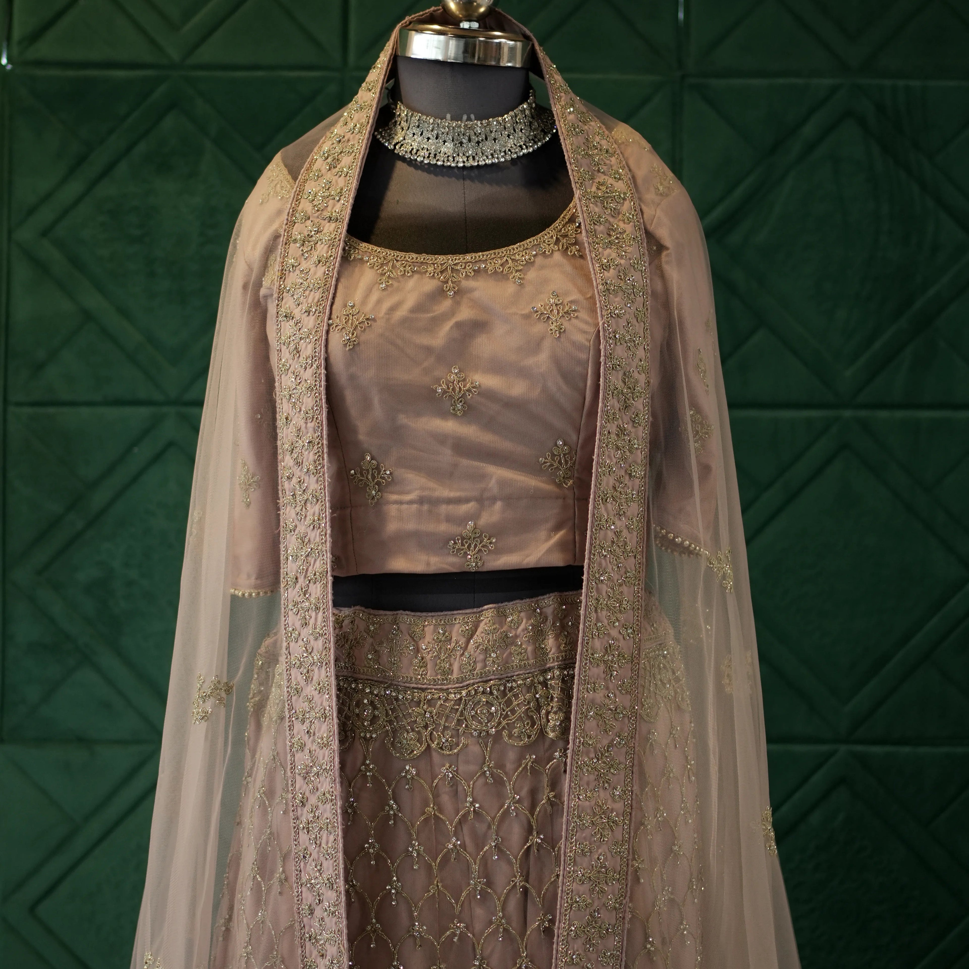 Golden Bloom Pastel Lehenga