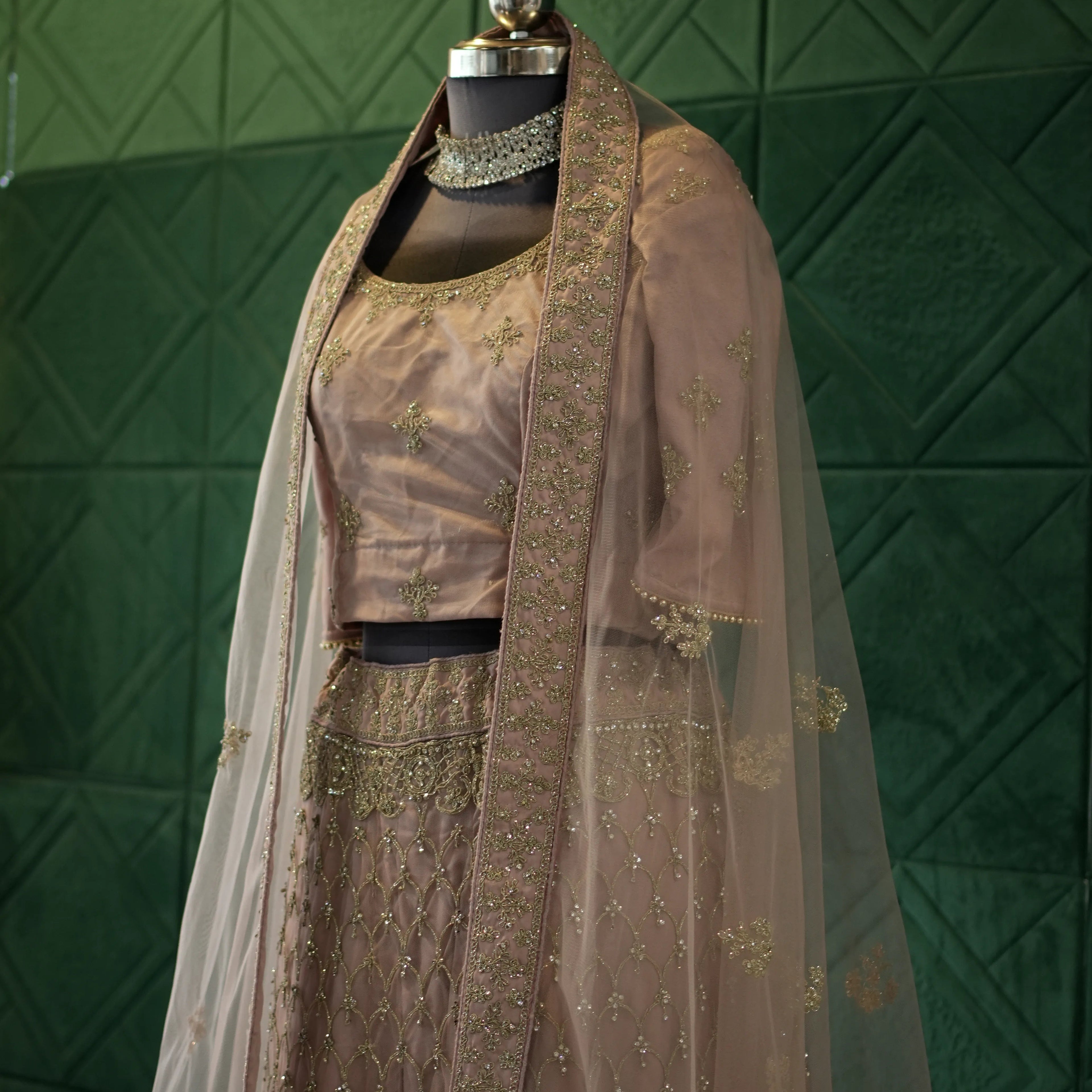 Golden Bloom Pastel Lehenga