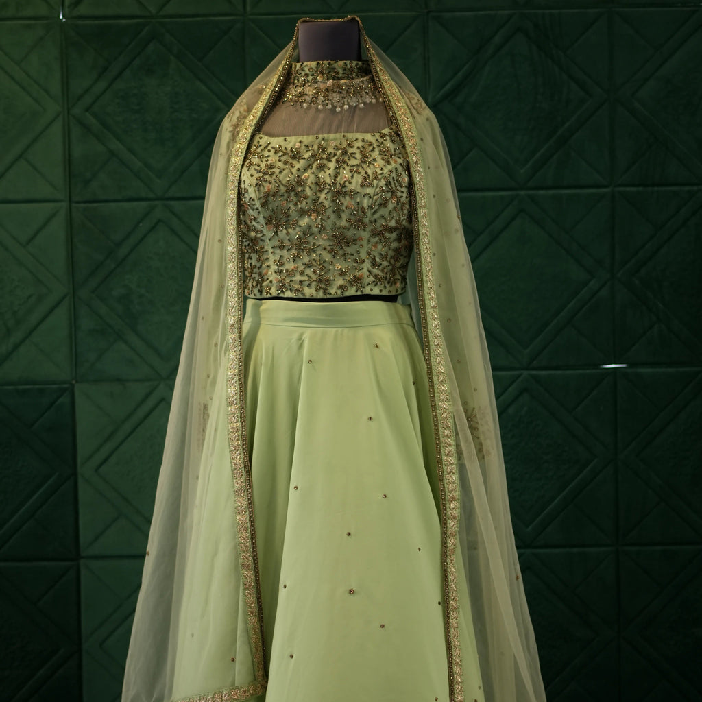 Pastel Green Bridal Lehenga