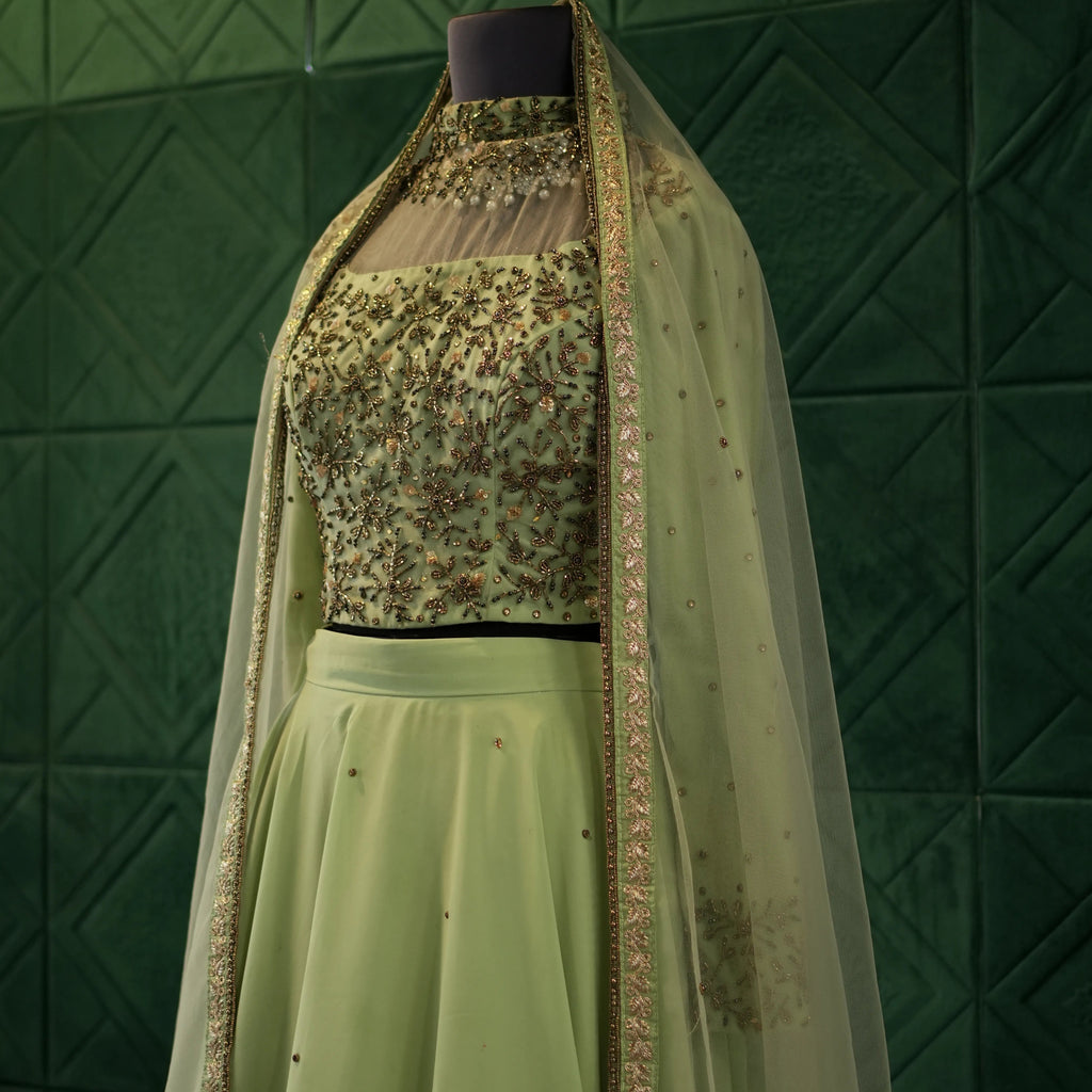 Pastel Green Bridal Lehenga