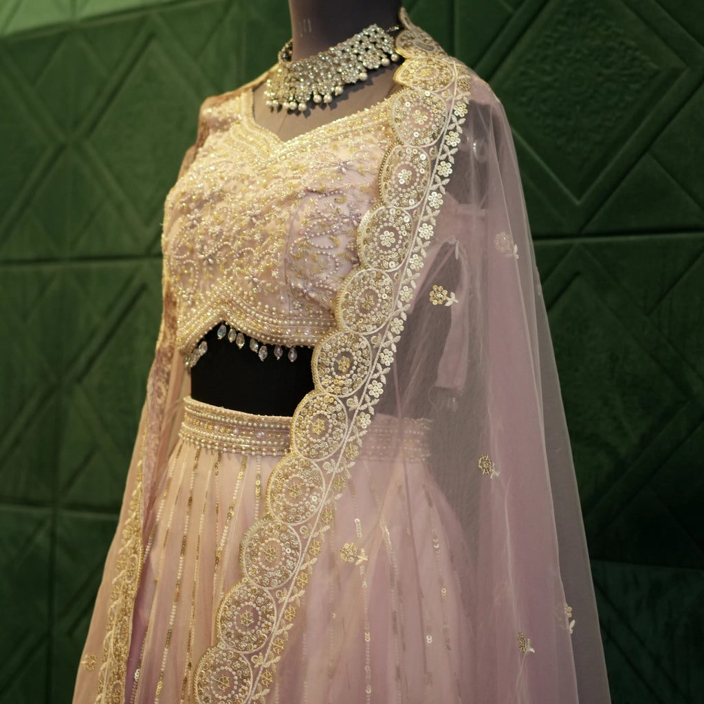 Peach Ivory Bridal Lehenga