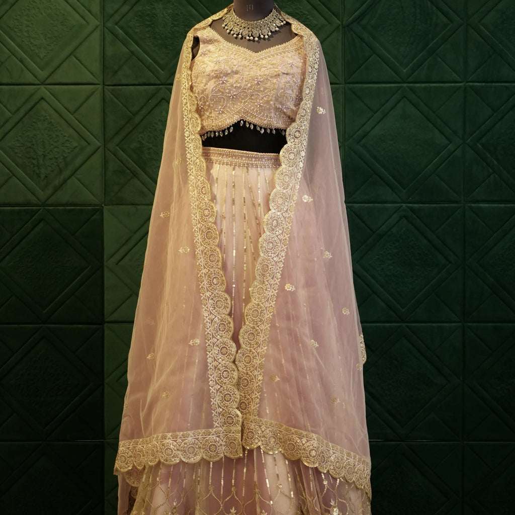 Peach Ivory Bridal Lehenga