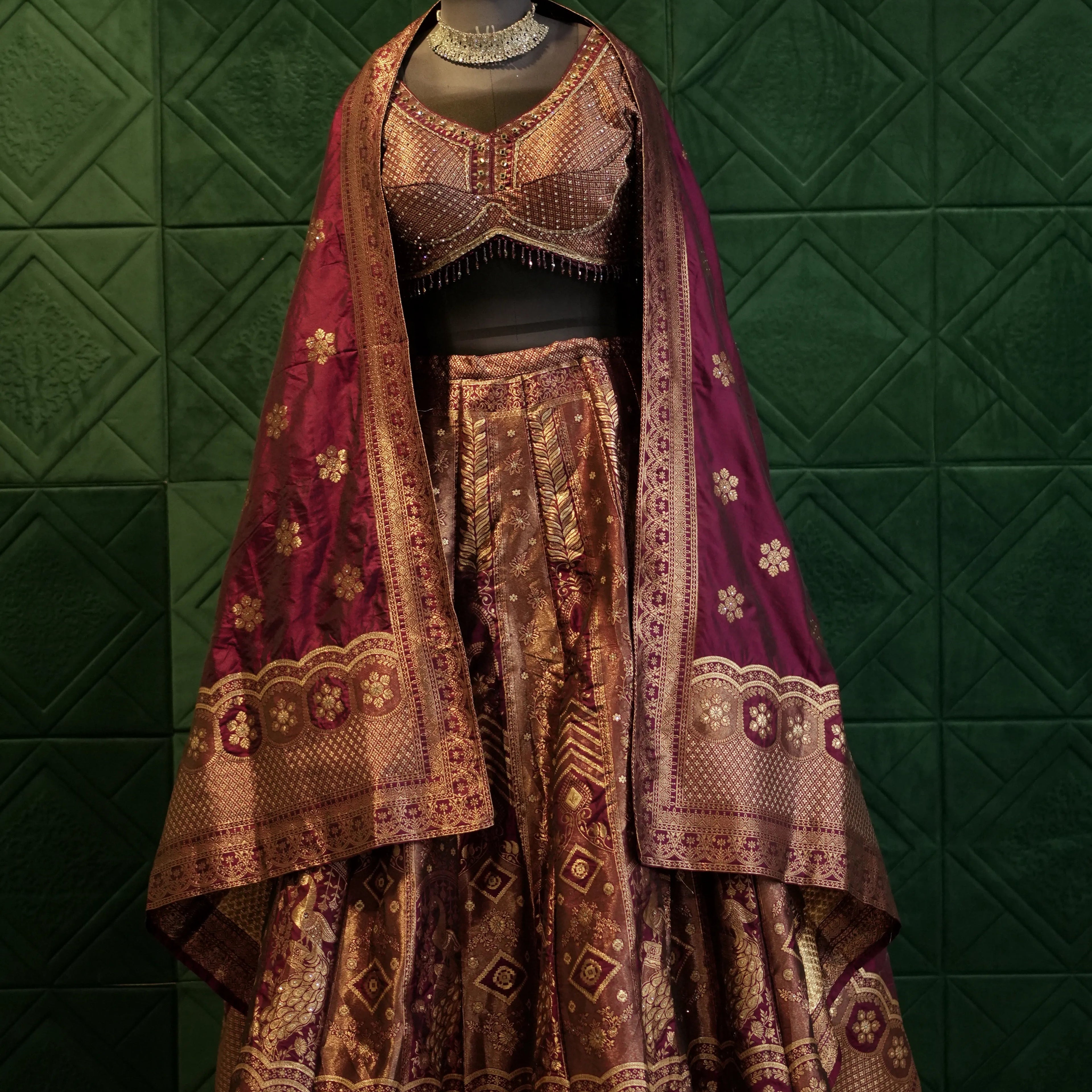 Royal Maroon Bridal Lehenga Set