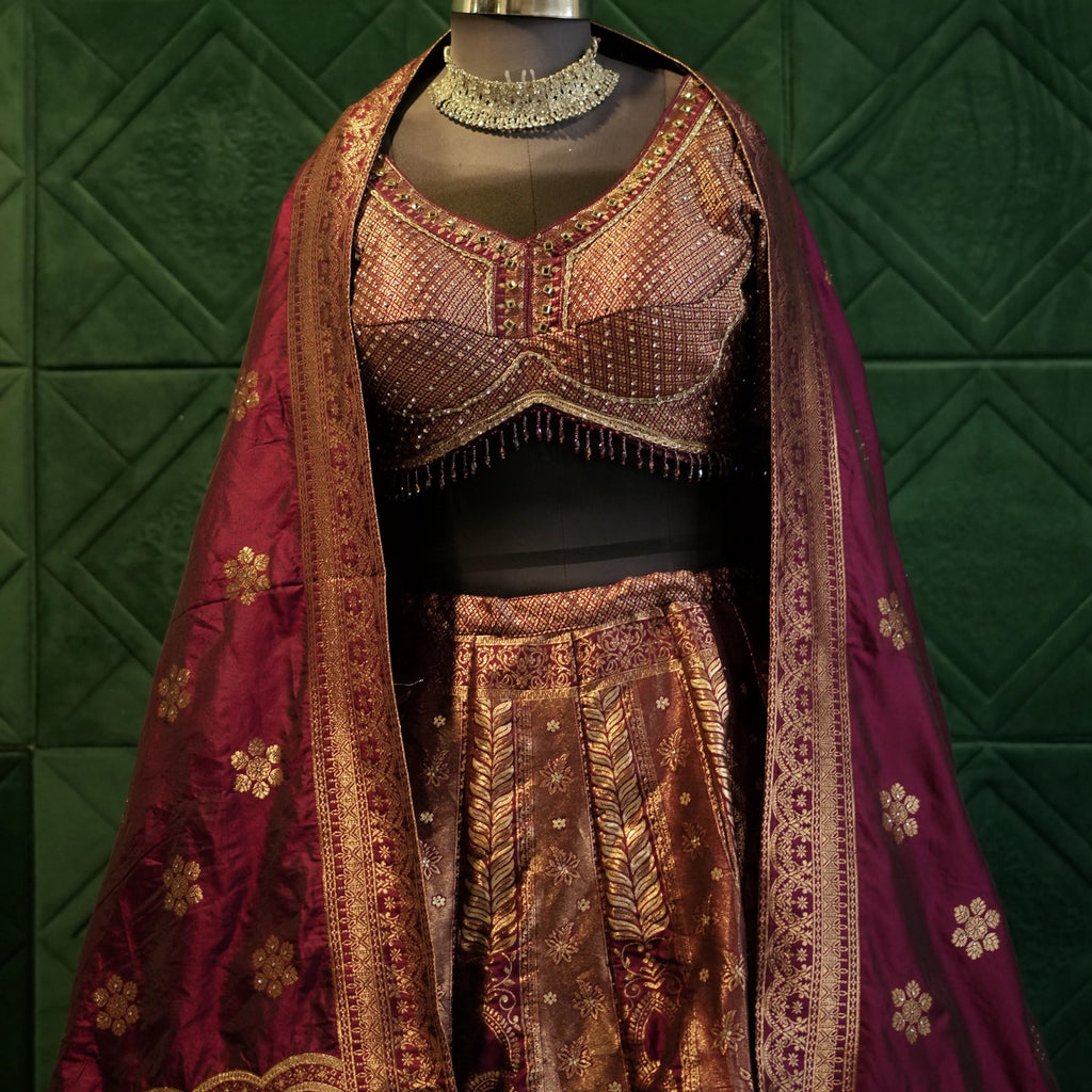 Royal Maroon Bridal Lehenga Set