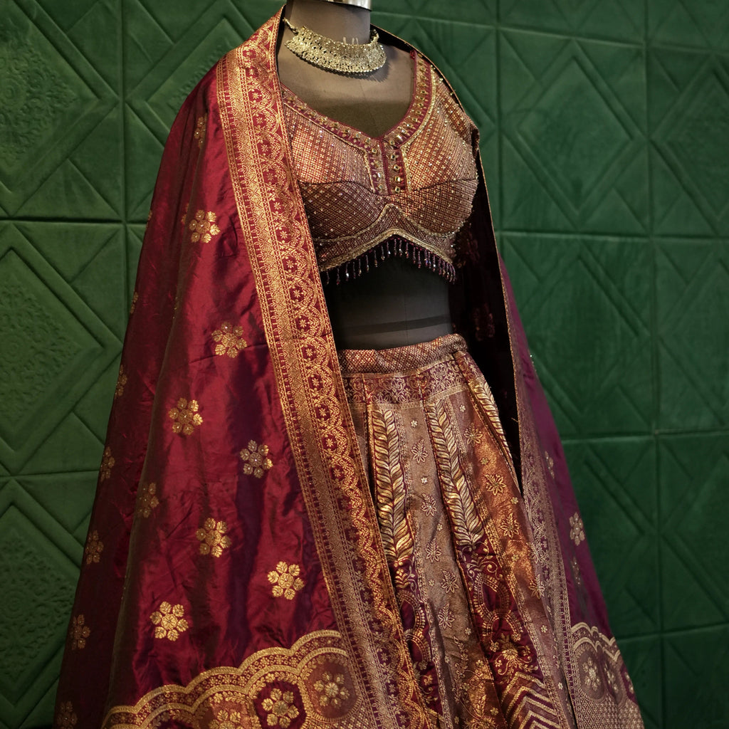 Royal Maroon Bridal Lehenga Set