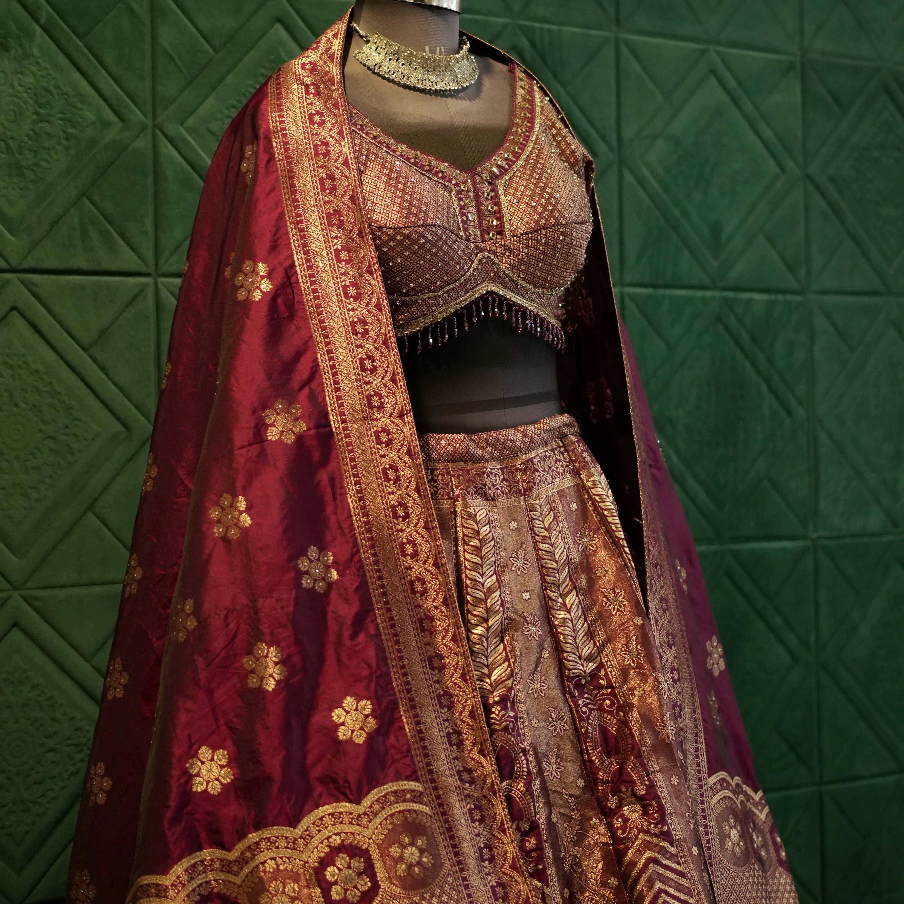 Royal Maroon Bridal Lehenga Set