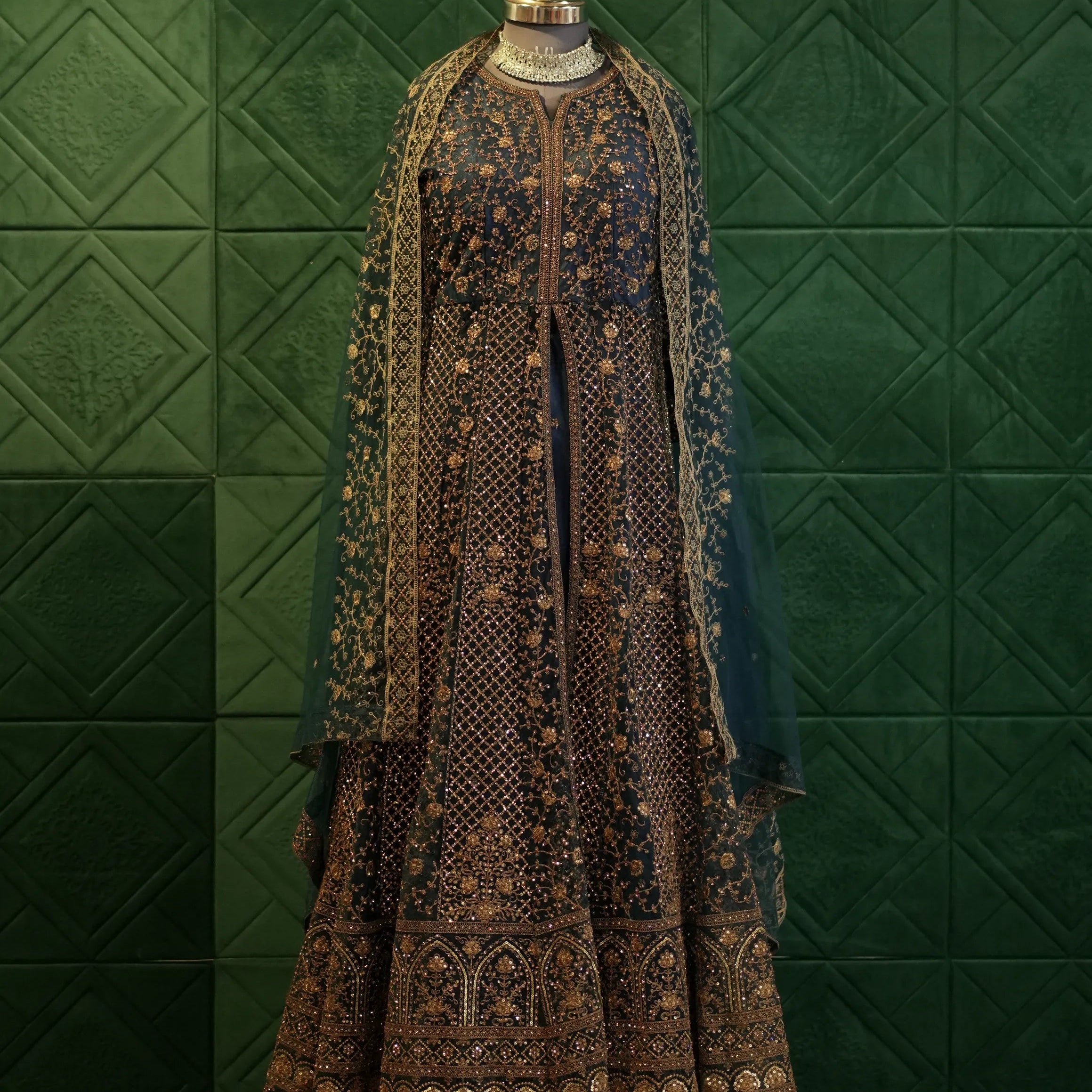 Peacock Green Bridal Gown